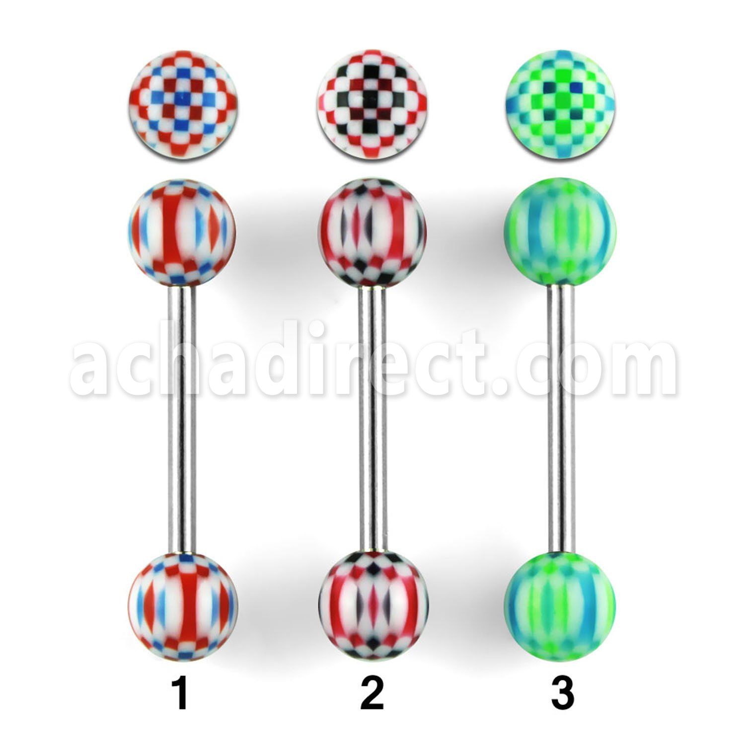 bbdxu barbell lengua acero quirurgico bolas acrilicas cuadros 6mm 16mm al por mayor