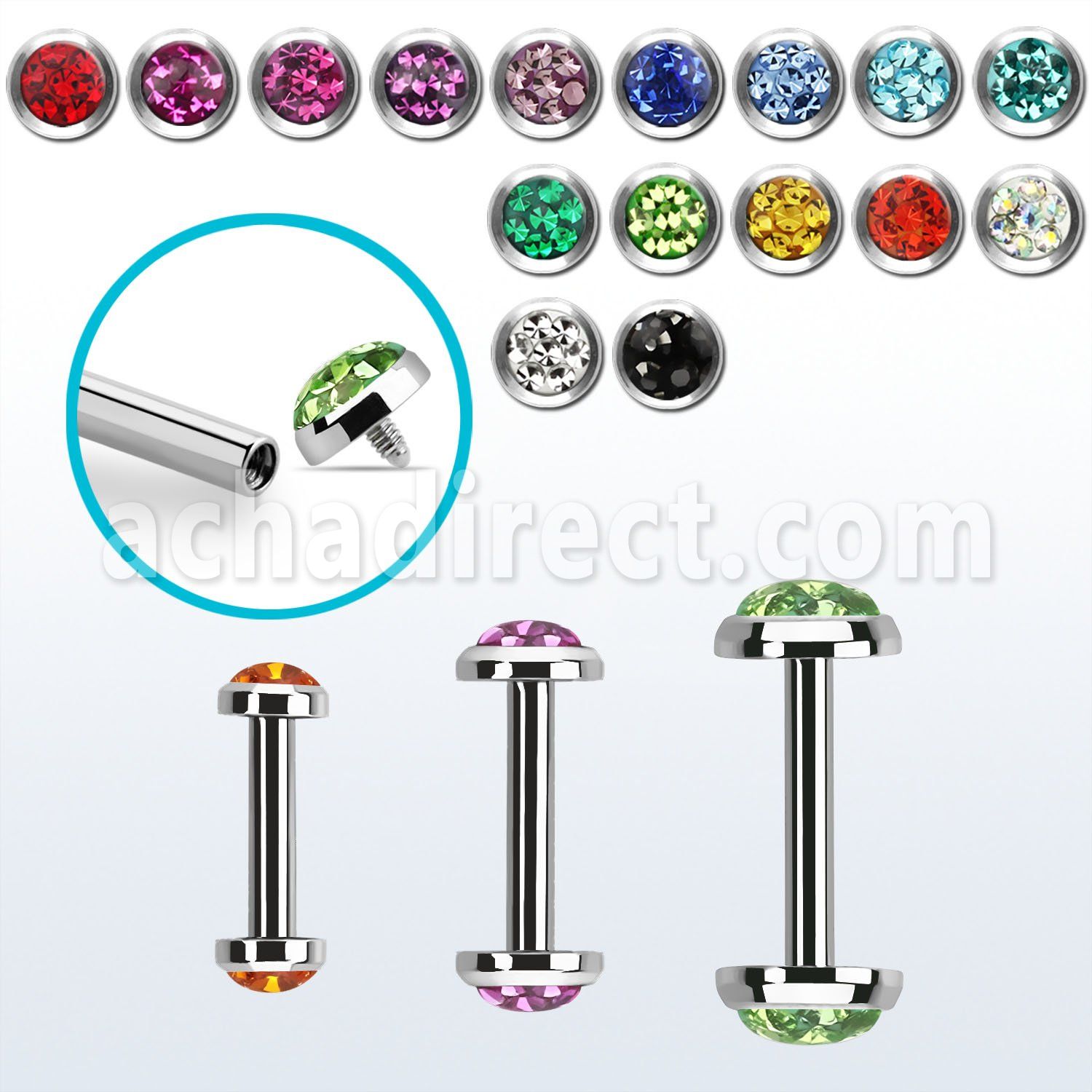 bbefrcin banana ceja acero 316l rosca interna multi cristal ferido distribuidor