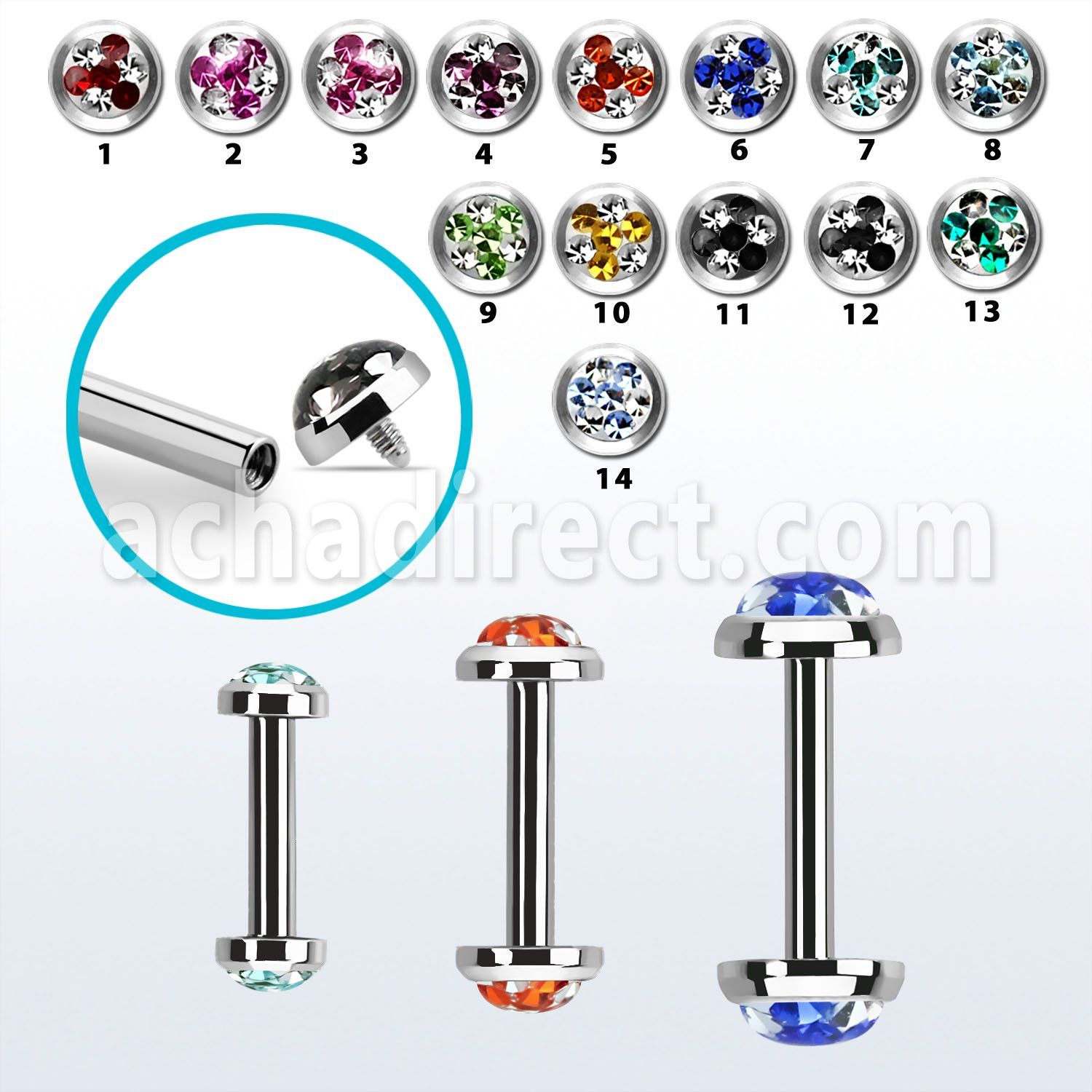 bbefrdin banana ceja acero 316l rosca interna multi cristal ferido triple estrella distribuidor mayorista