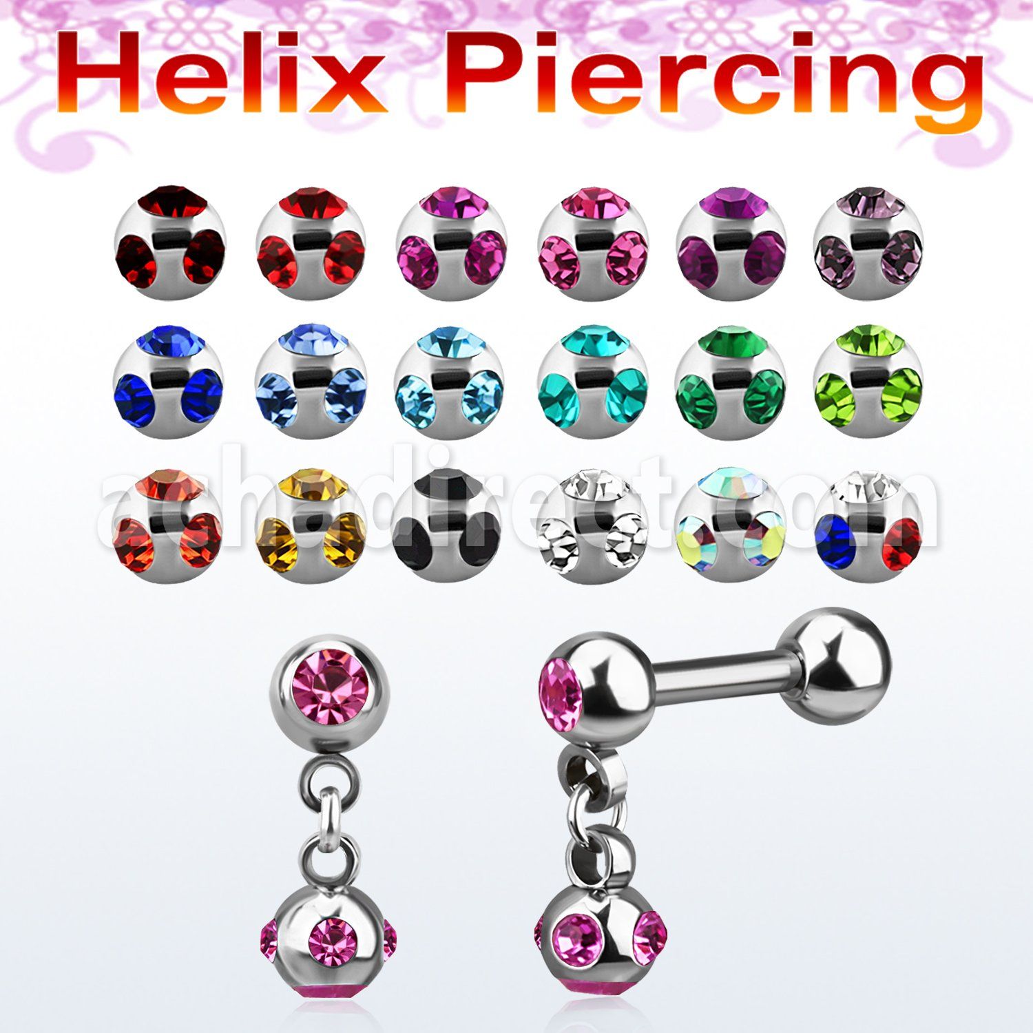 bber39b barbell helix acero quirurgico bolas 4mm bola multi joya 4mm mayorista