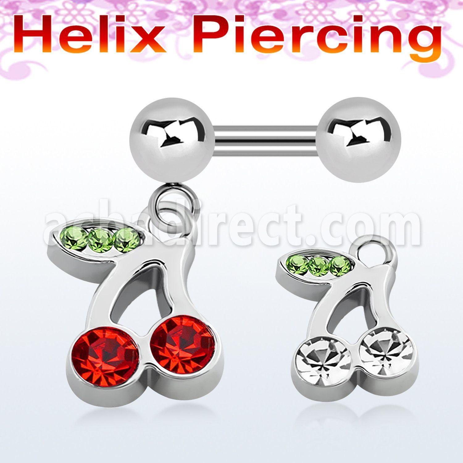 bber447 barbell helix acero quirurgico bolas 4mm cerezas cristal s distribuidor