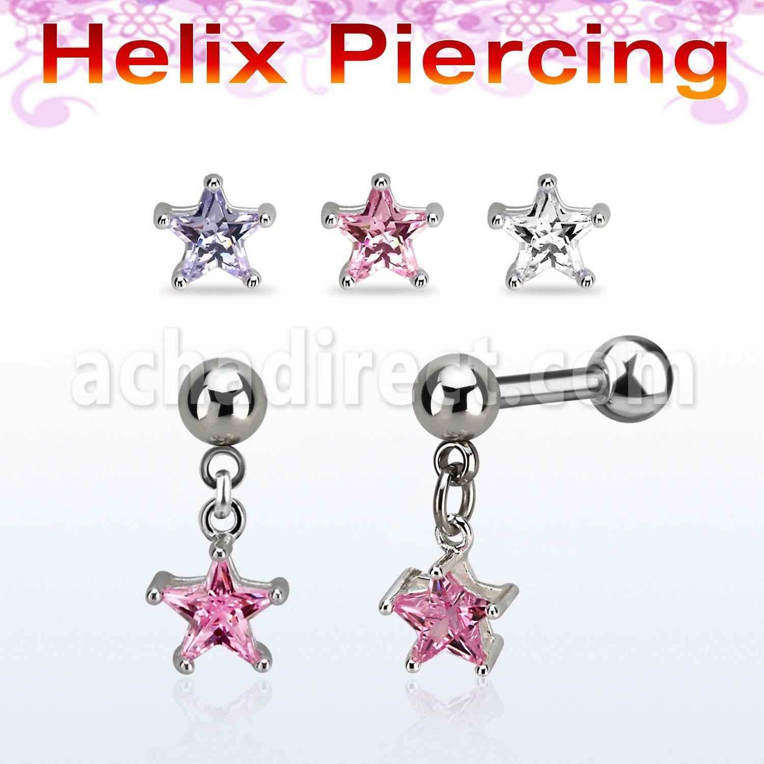 bber72b barbell helix acero quirurgico bolas lisas 4mm acero colgante zirconita estrella 6mm plata venta