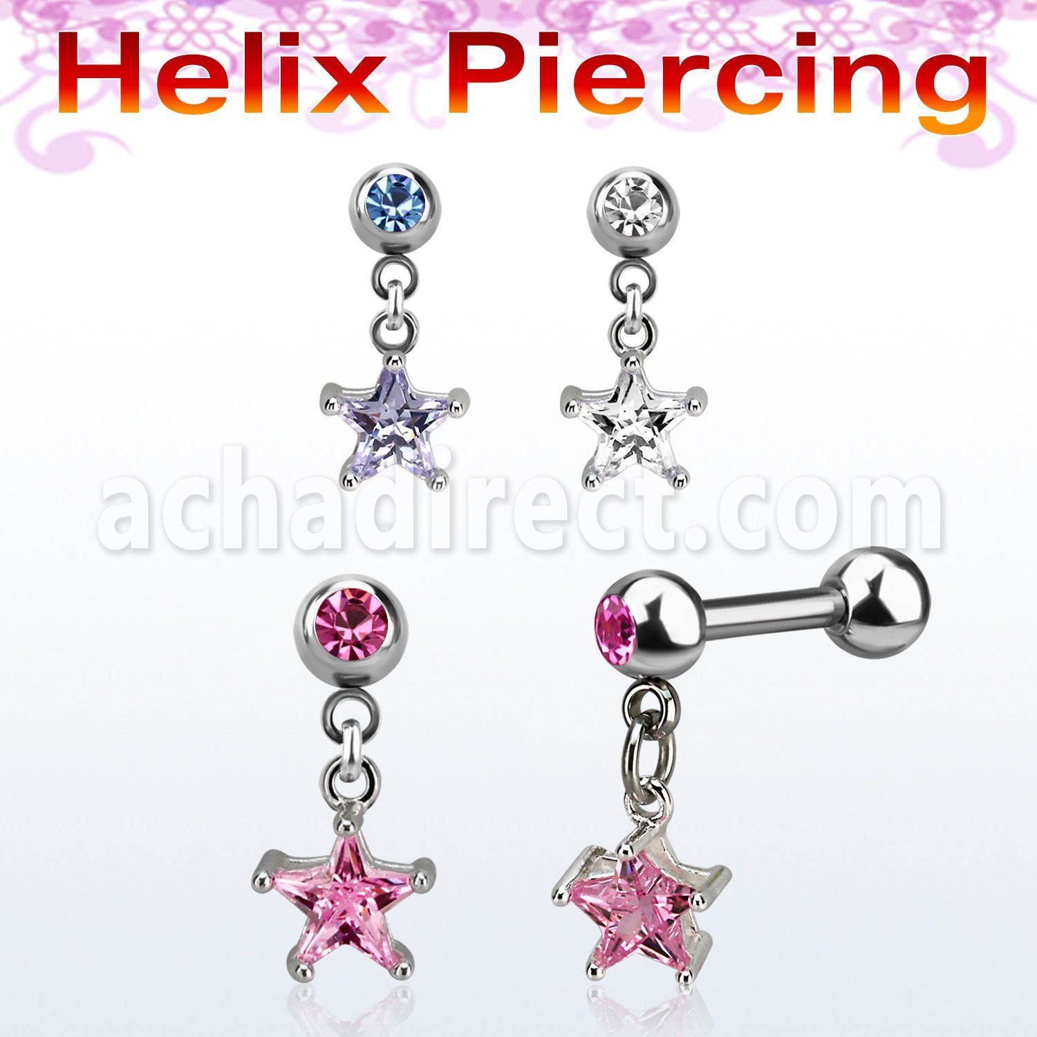 bber73b barbell helix acero quirurgico bola 4mm joya bisel lado bola 4mm acero liso colgante zirconita estrella 6mm plata distribuidor