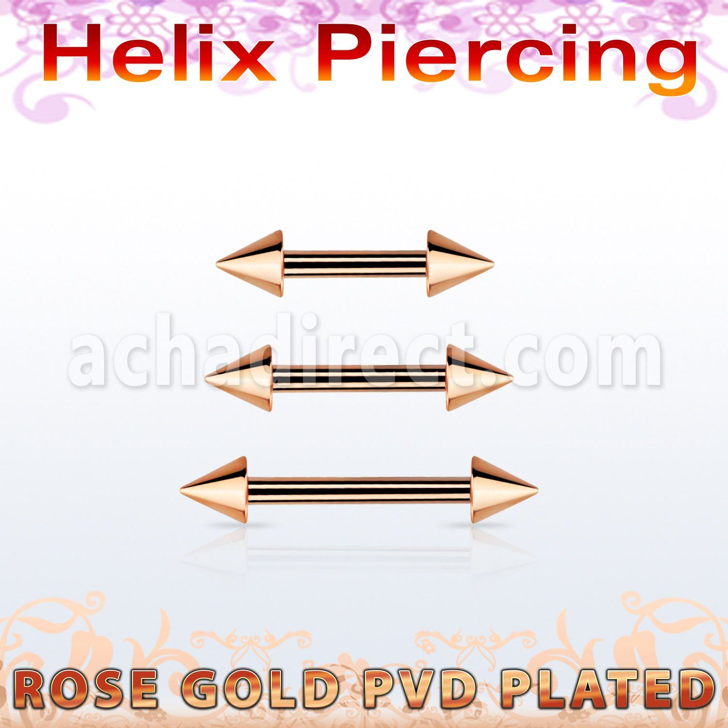 bbettcn barbell ceja helix acero 316l pvd oro rosa conos 3mm venta
