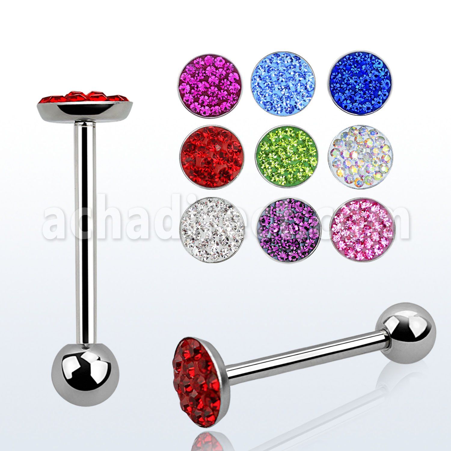 bbfcs1 barbell lengua acero quirurgico 7mm cristal ferido bola 5mm 16mm venta