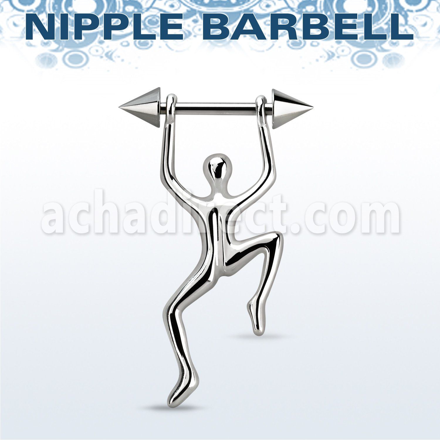 bbnpd11 barbell pezon acero quirurgico conos 5mm hombre colgando plata venta