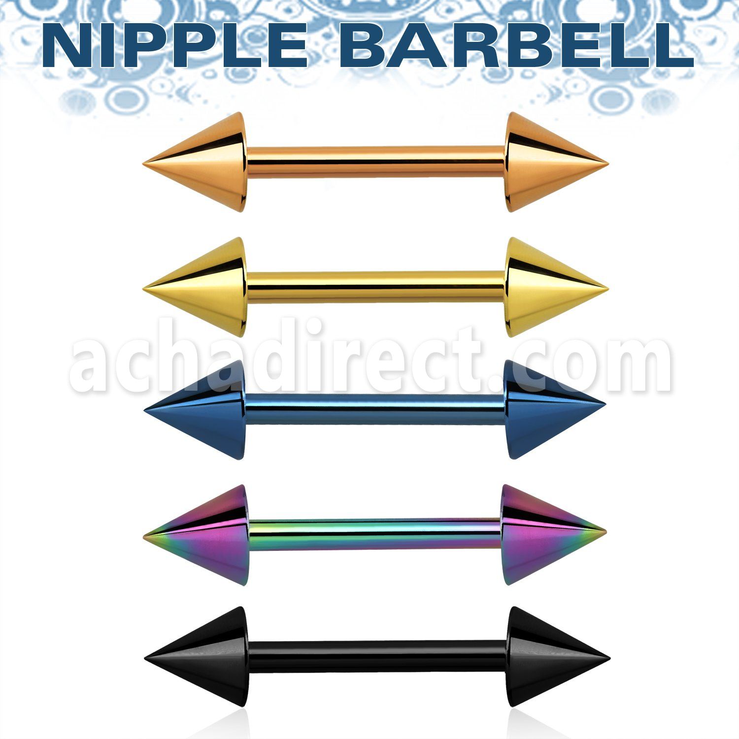 bbnptcn barbell pezon acero quirurgico anodizado conos 4mm venta
