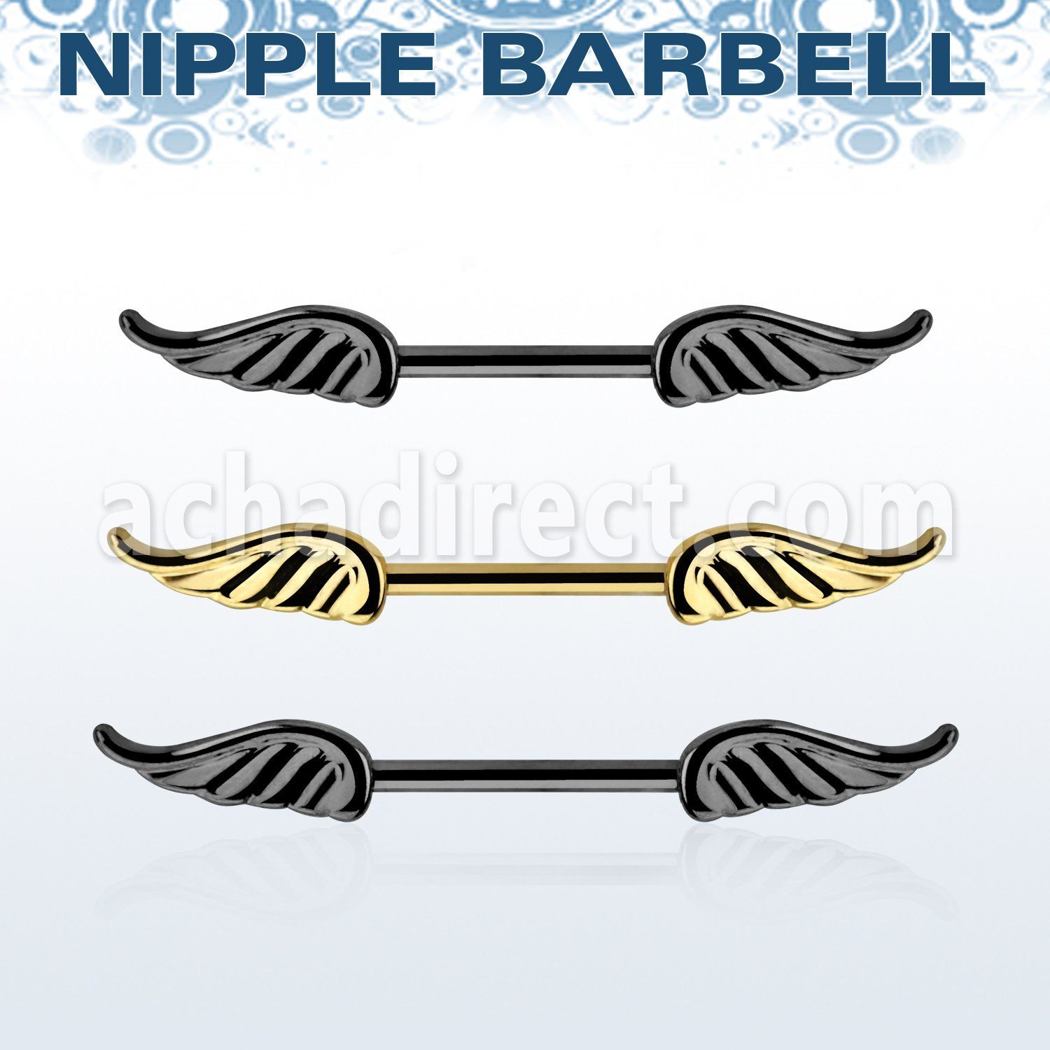 bbnptwg barbell pezon acero quirurgico anodizado alas distribuidor mayorista