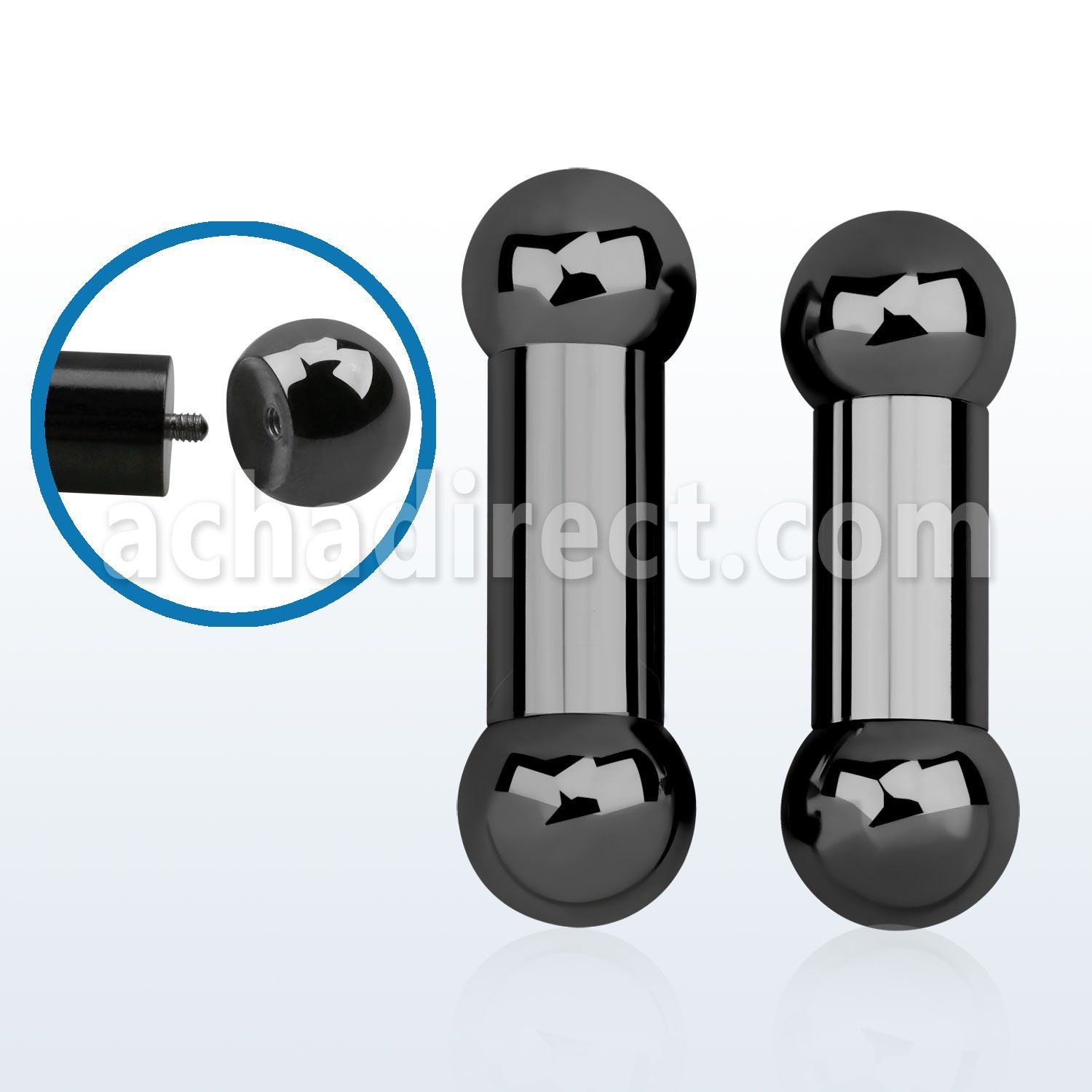 bbt00x barbell lengua acero 316l pvd 10mm bolas rosca externa 12mm al por mayor