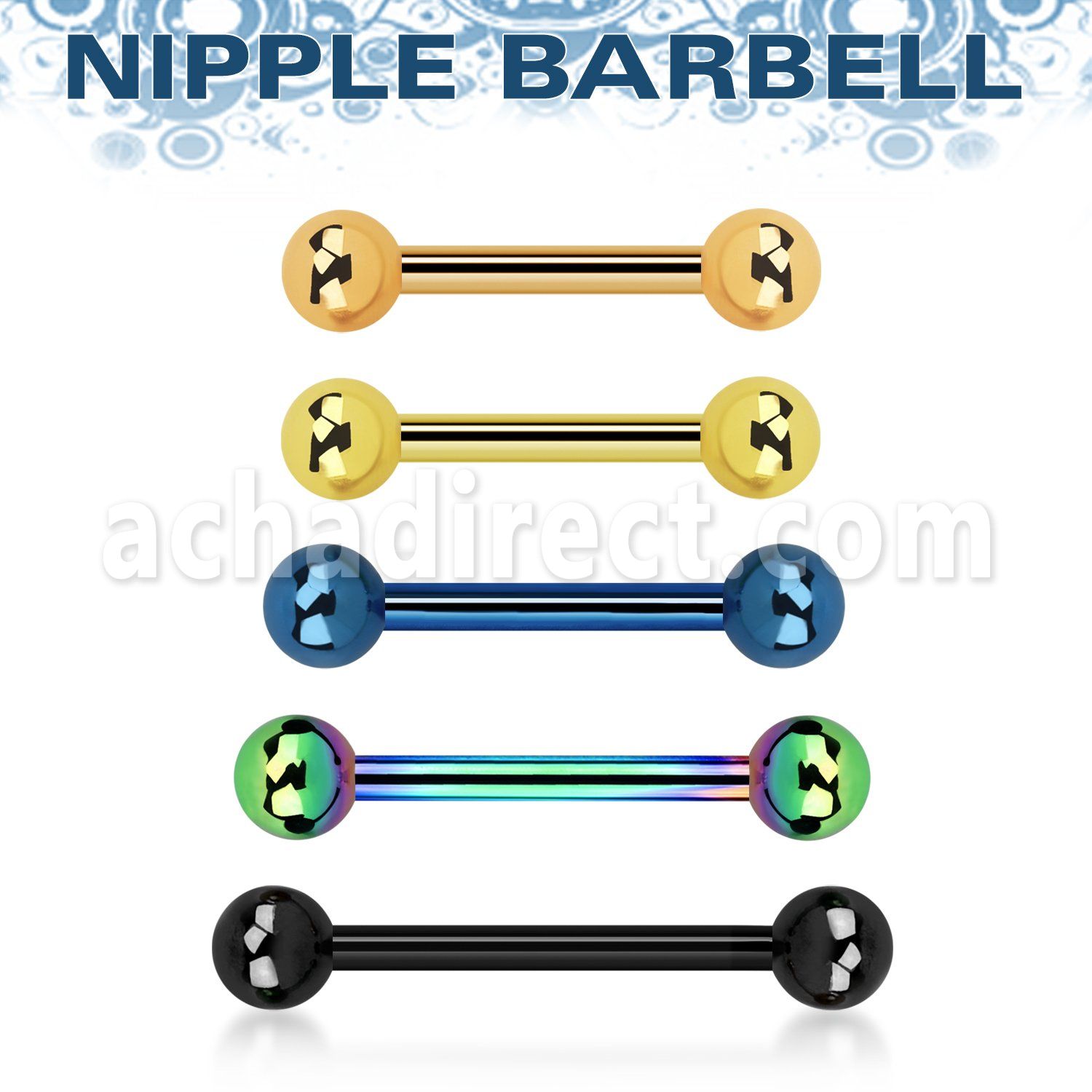 bbtb4 barbell pezon acero quirurgico anodizado bolas 4mm distribuidor