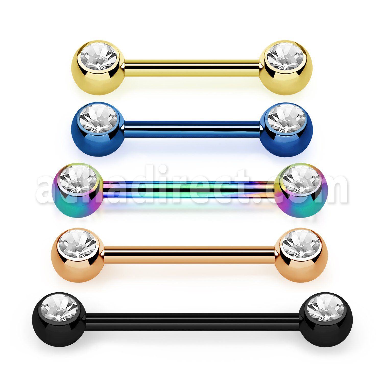 bbtnpc barbell pezon acero quirurgico anodizado bolas joya orientada hacia al 5mm 16mm venta