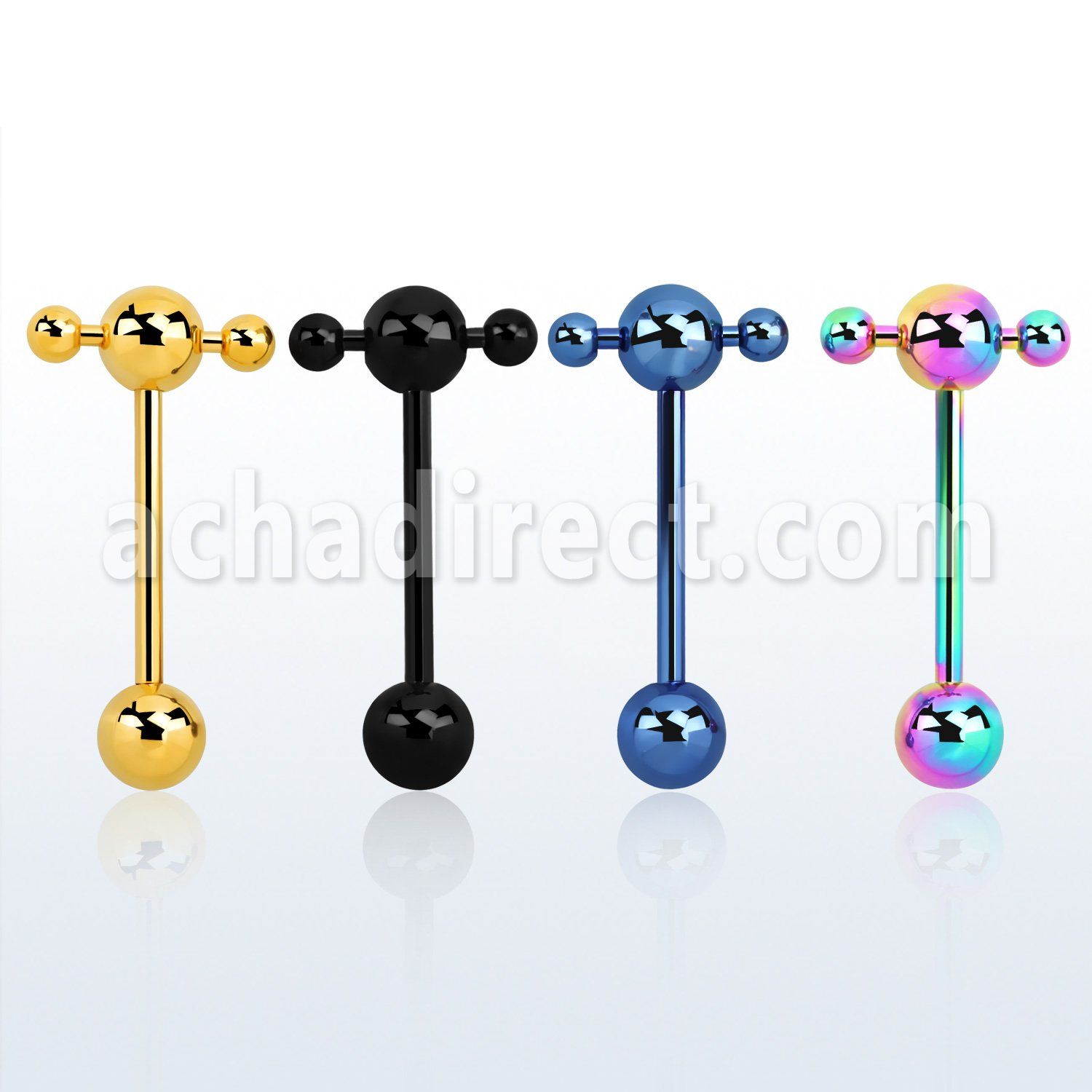 bbtspn barbell lengua spinner acero 316l anodizado bolas 6mm barra cruzada bolas 3mm barra cruzada 8mm barbell lengua 16mm al por mayor