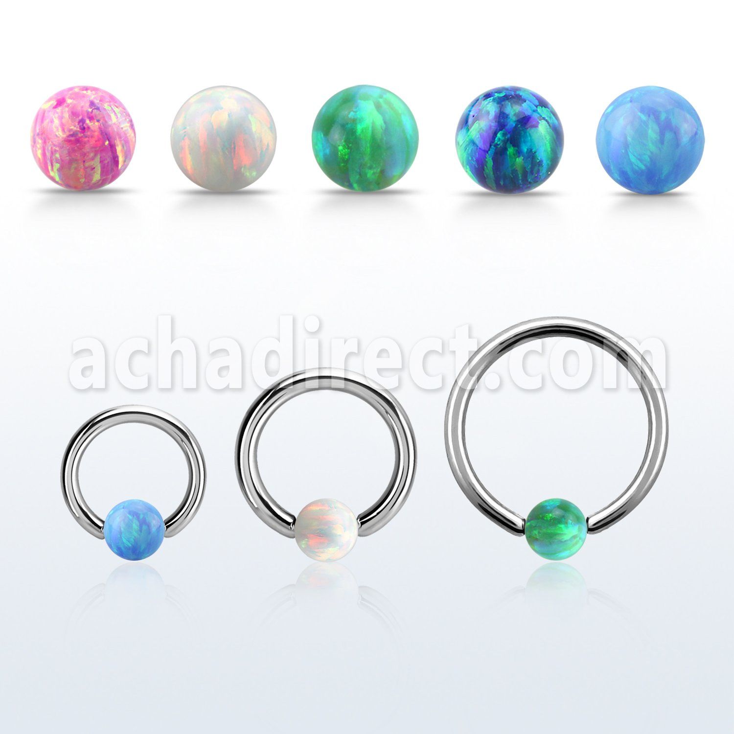 bcr16o5 aro bola presion acero quirurgico bola cierre 5mm opalo sintetico al por mayor