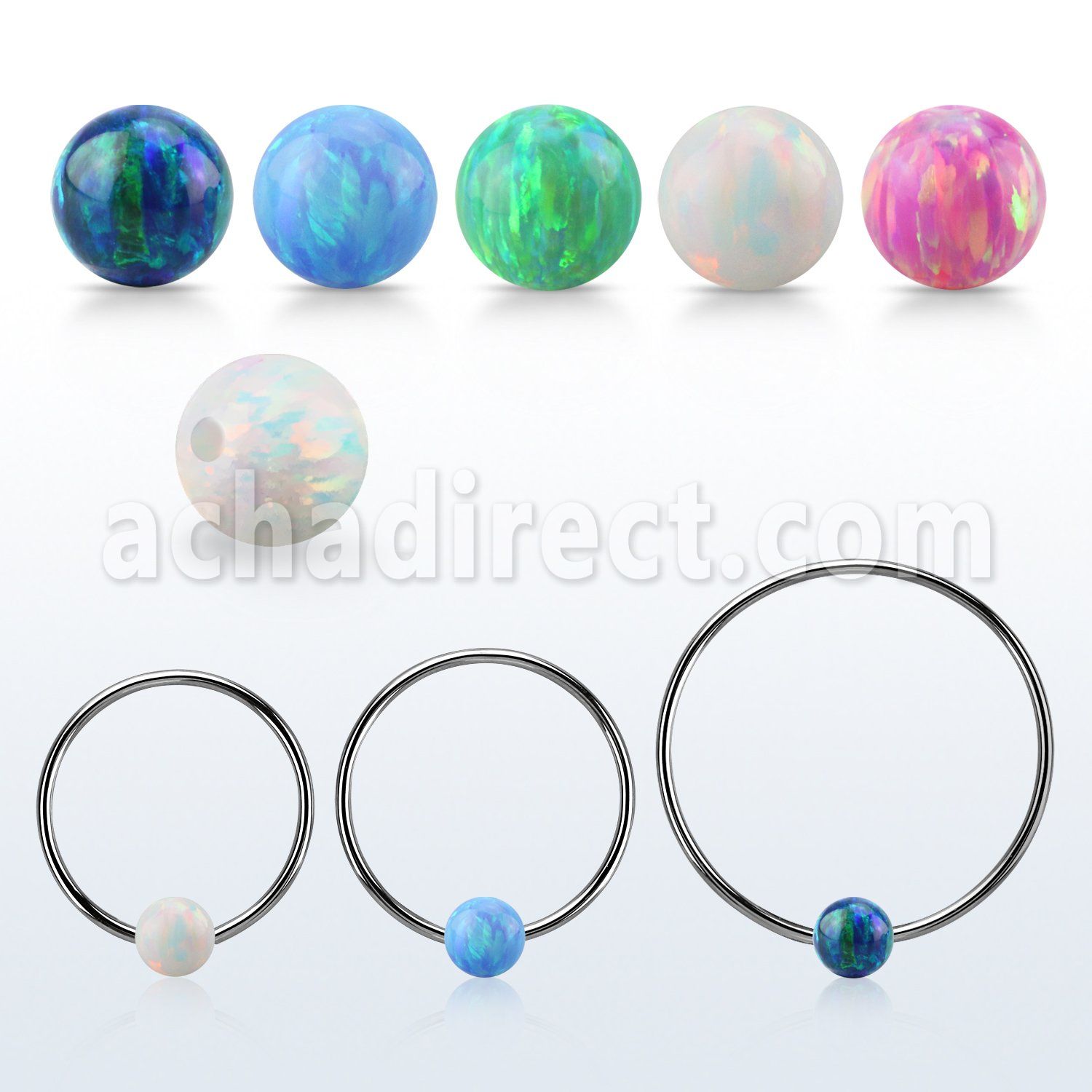 bcr16o5l aro bola presion diametro acero 316l bola cierre 5mm opalo usar como arete distribuidor mayorista