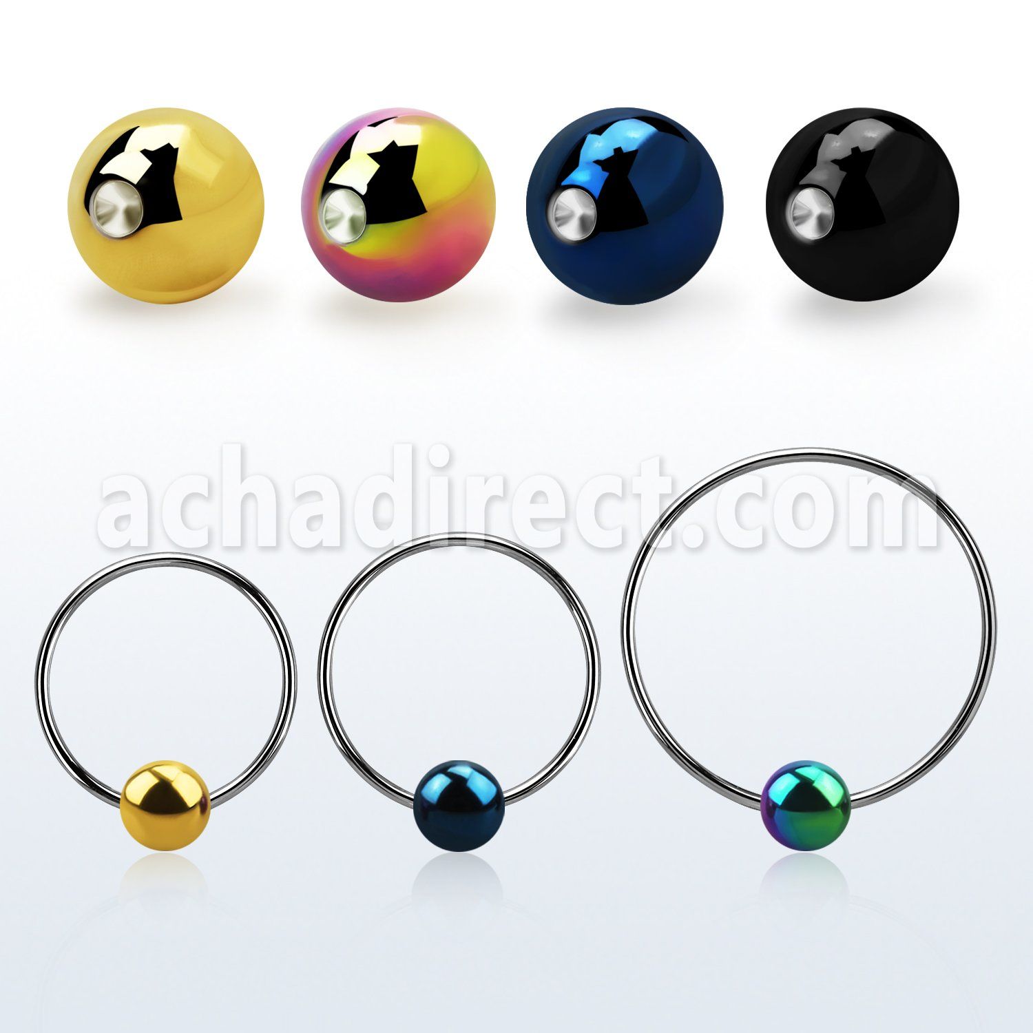 bcrebt6l aro bola presion diametro acero 316l bola cierre anodizada 6mm usar como arete distribuidor