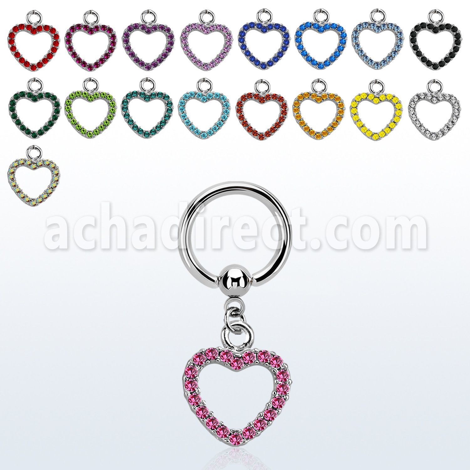 bcrg497 aro bola presion acero 316l corazon cristal colgado distribuidor mayorista