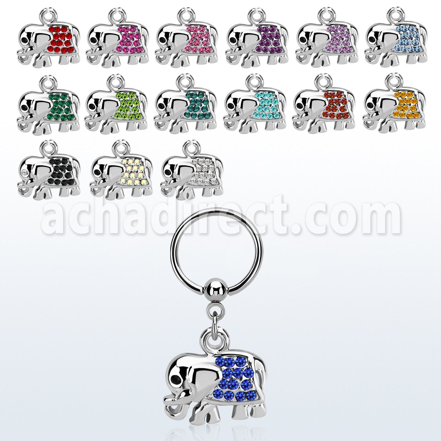 bcrs478 aro bola presion acero 316l elefante colgado cristal dorso distribuidor