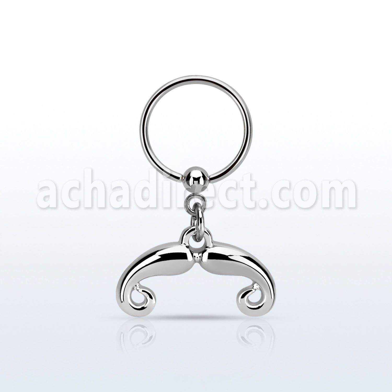 bcrs516 aro bola presion acero 316l colgante bigote orientado hacia abajo liso mayorista