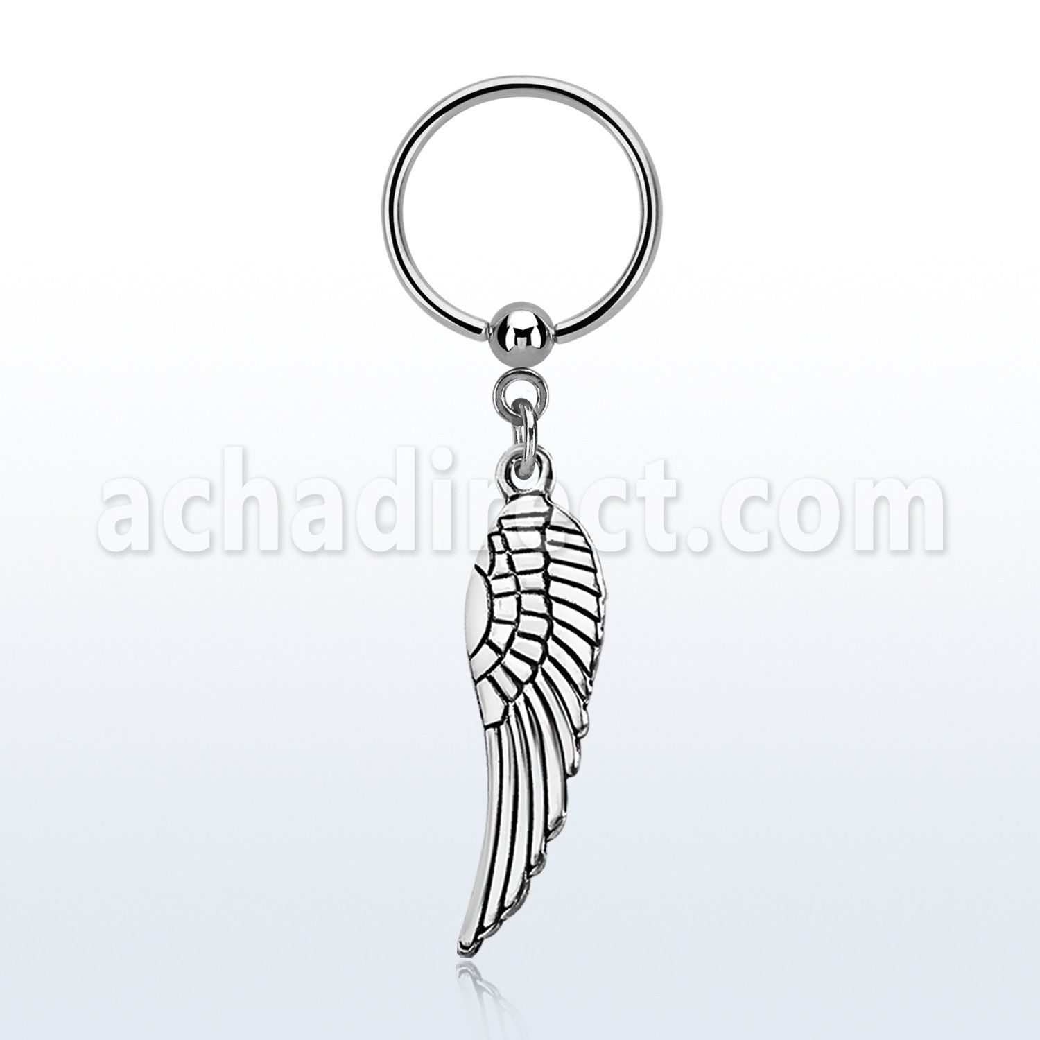 bcrs653 aro acero quirurgico 316l bola presion colgante ala pajaro lisa plata al por mayor