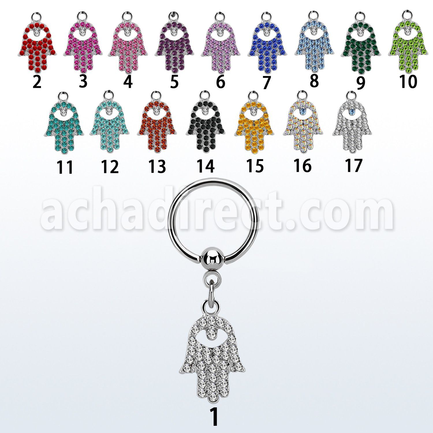 bcrs668s aro bola presion acero 316l mano fatima cristal distribuidor