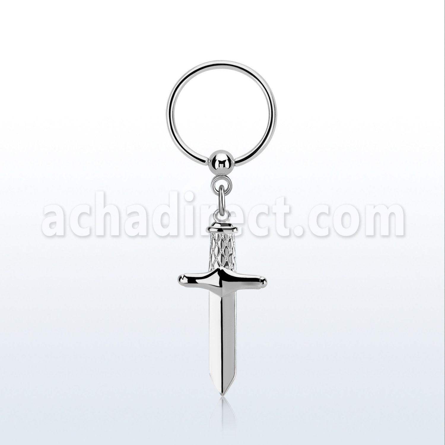 bcrs768 aro bola presion acero colgante punal colgante laton chapado plata