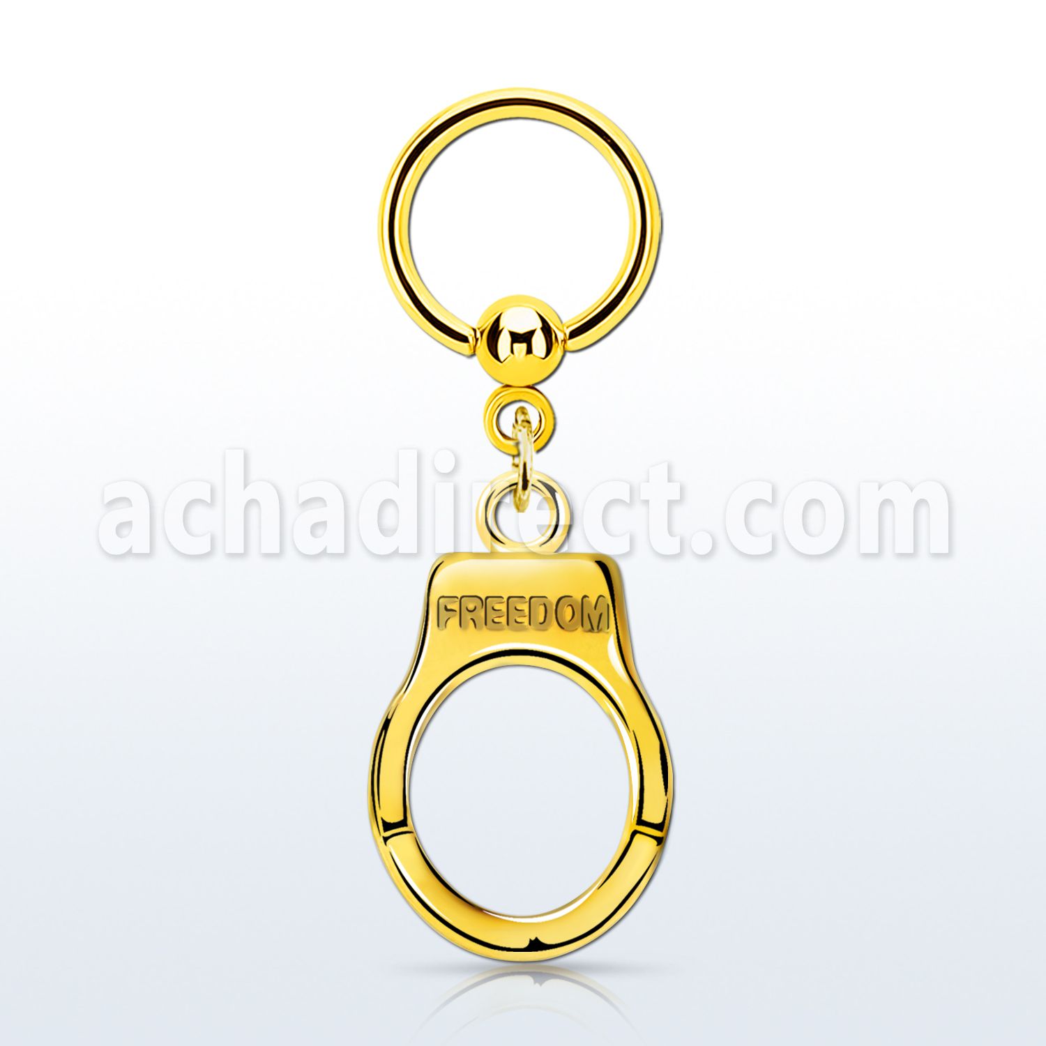 bcrtg765 aro bola presion acero 316l pvd dorado colgante esposas grabado freedom oro al por mayor