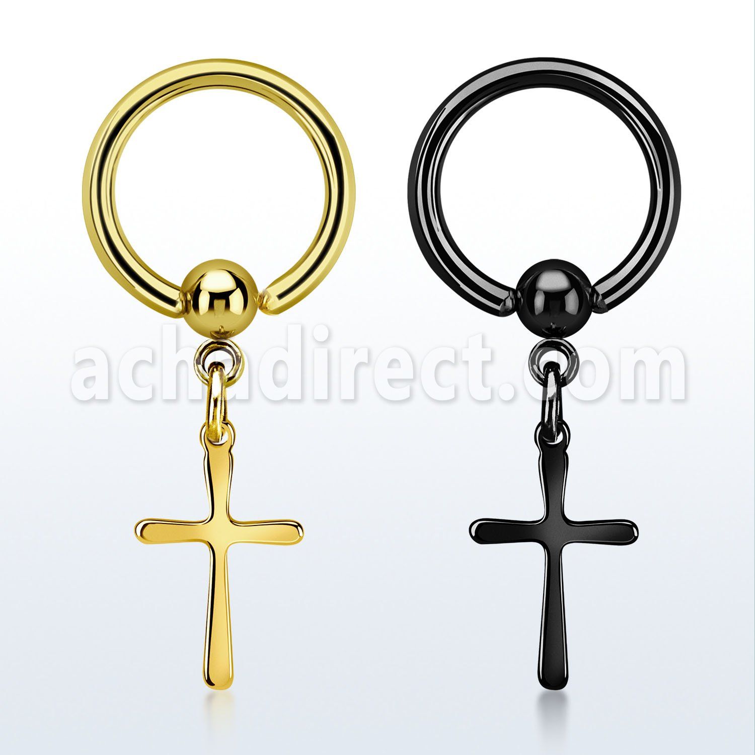 bcrtgcrs aro bola presion acero 316l pvd negro dorado colgante liso cruz simple venta