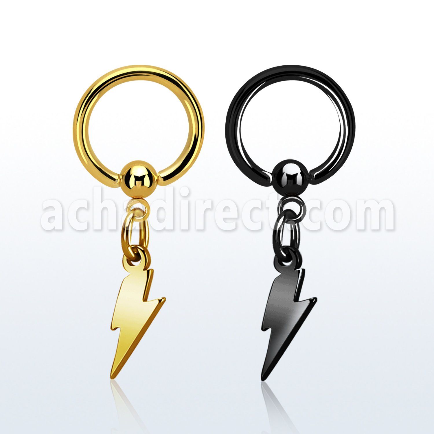 bcrtglit aro bola presion acero 316l pvd negro dorado colgante acero liso rayo mayorista