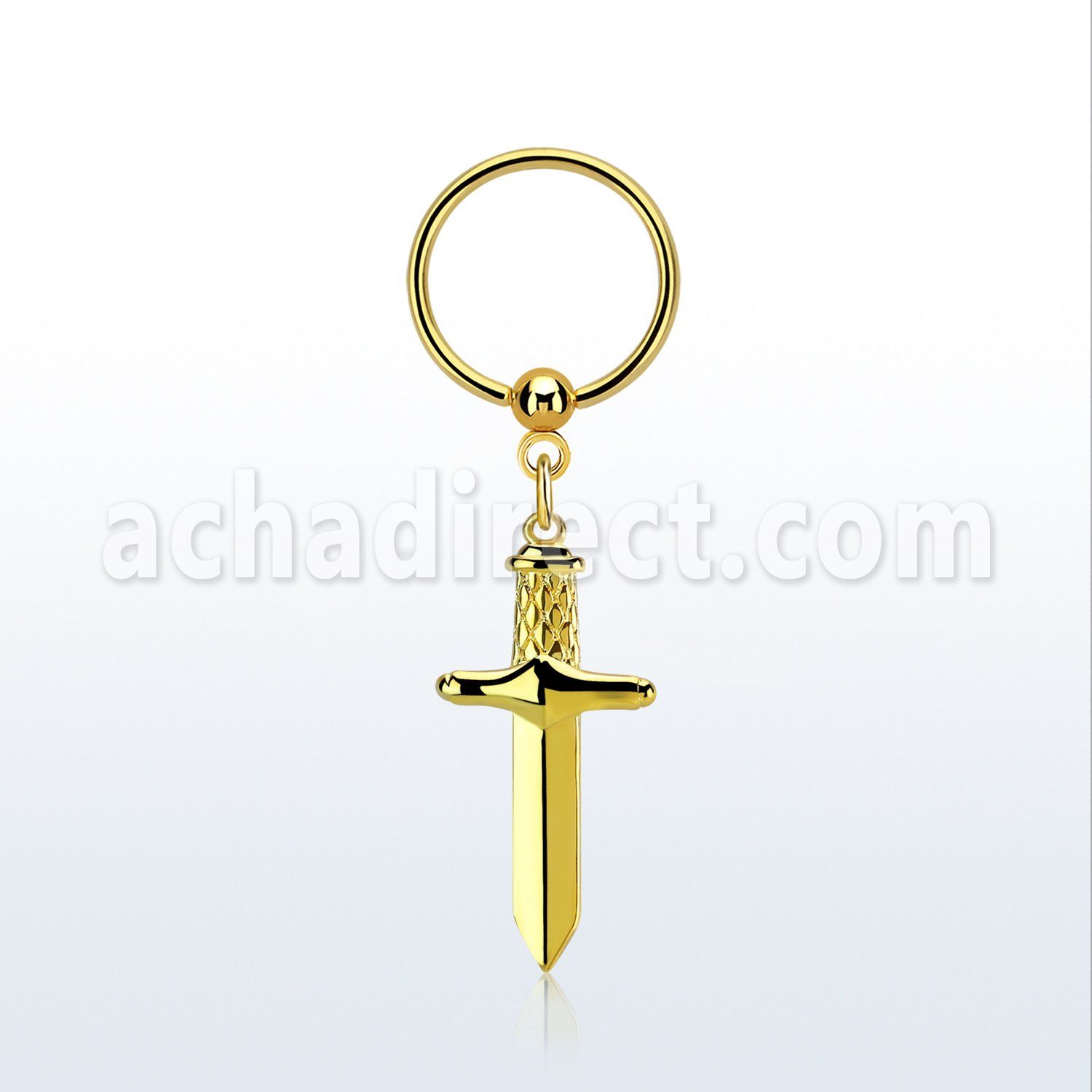 bcrts768 aro bola presion acero chapado pvd dorado colgante punal colgante laton chapado oro