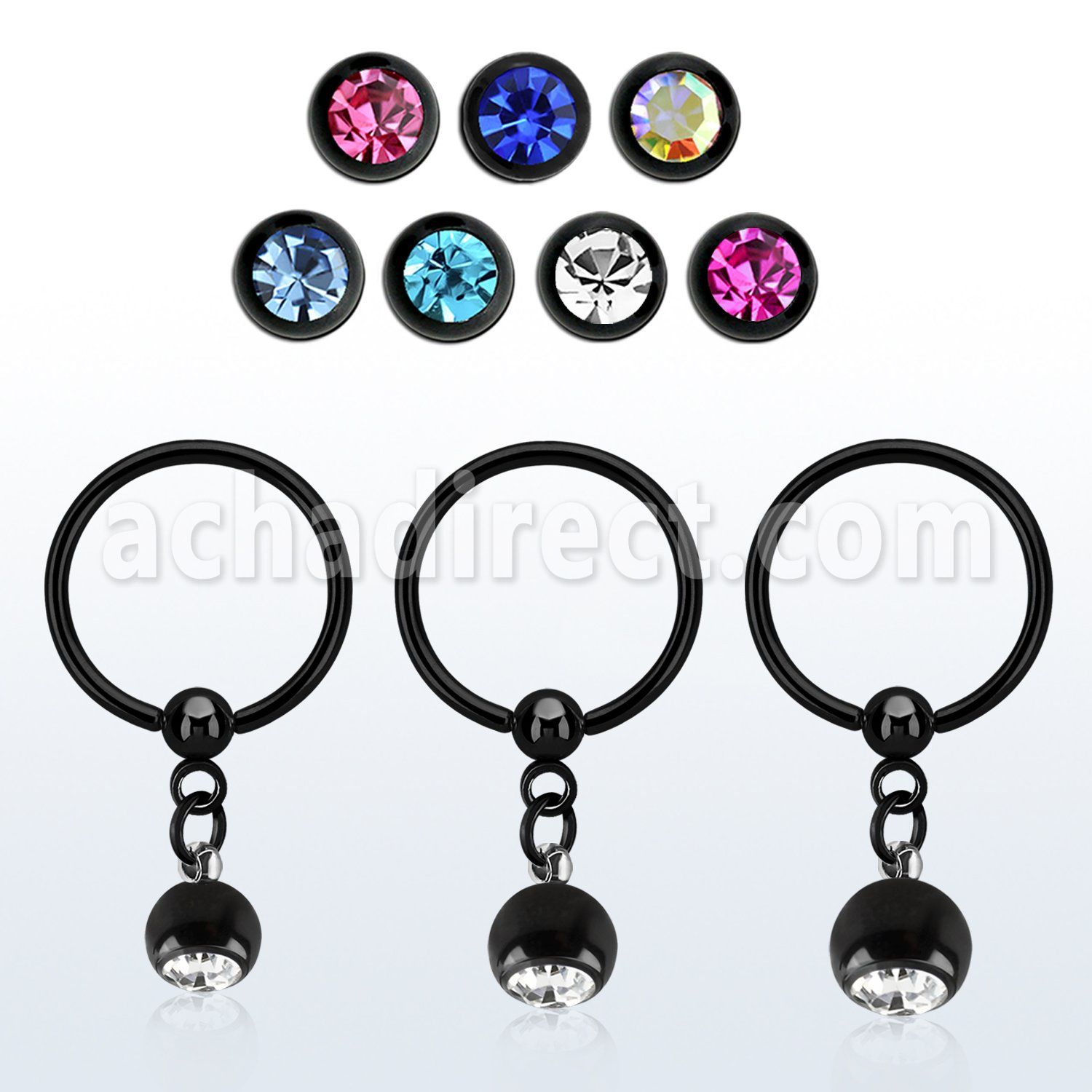 bcrtsjb aro bola presion acero 316l pvd negro bola multi cristal 5mm colores venta