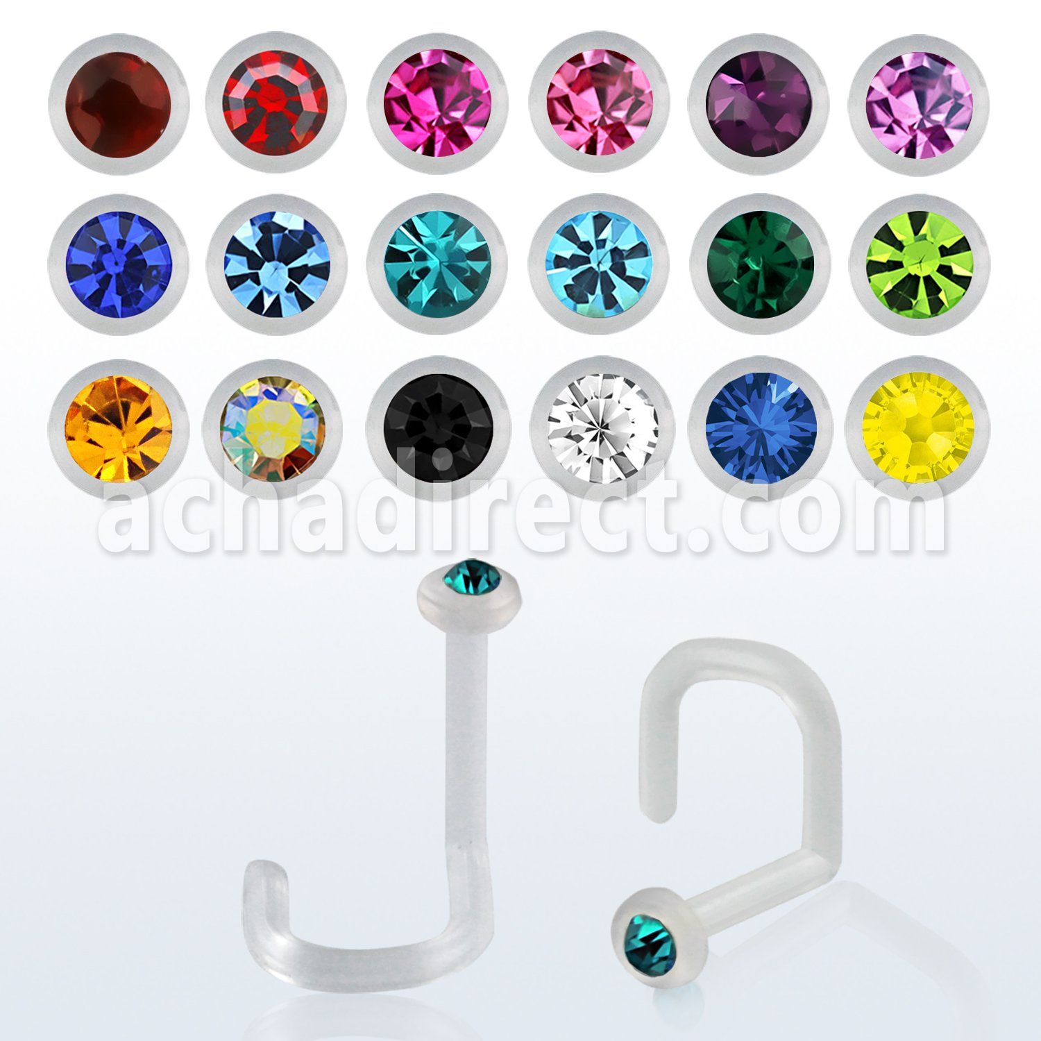 binswc piercing nariz l bio flexible transparente 1mm cristal redondo 1 5mm venta