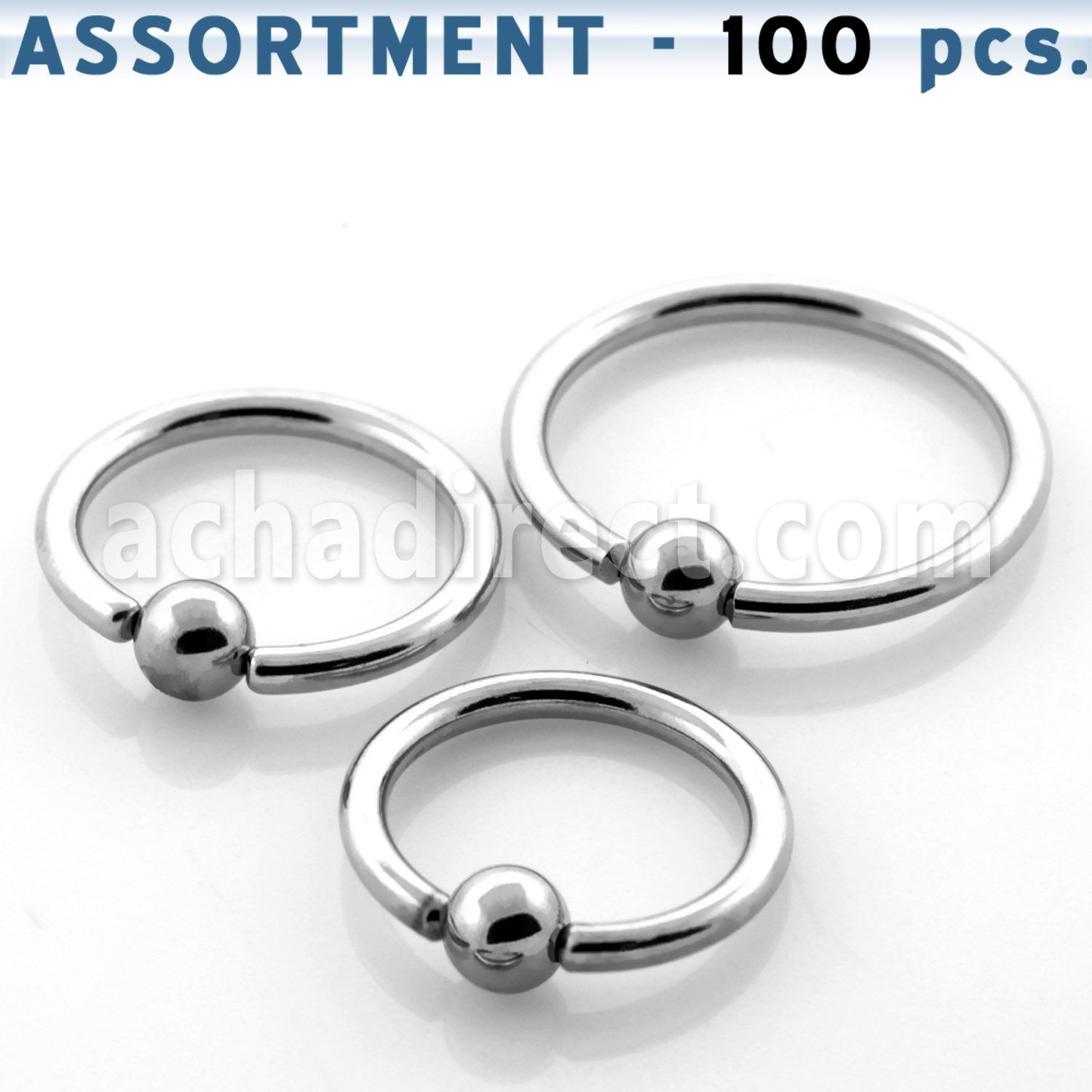 blk105 surtido piercings 100 aros bola presion acero 316l bola 4mm venta