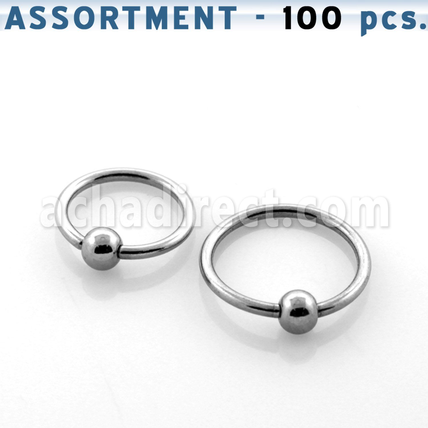 blk107 surtido piercings 100 aros bola presion acero quirurgico 1mm bola 2 5mm al por mayor