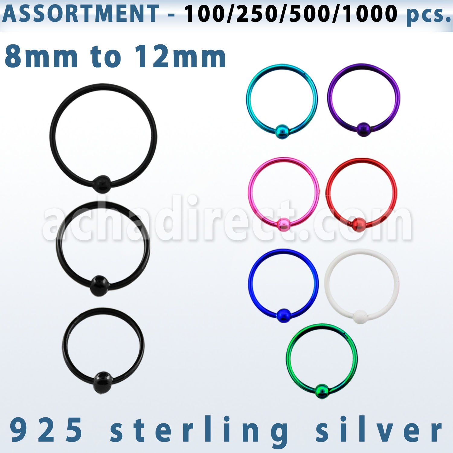 blk294 surtido por mayor aros nariz plata aros nariz plata 925 colores bola 0 6mm distribuidor