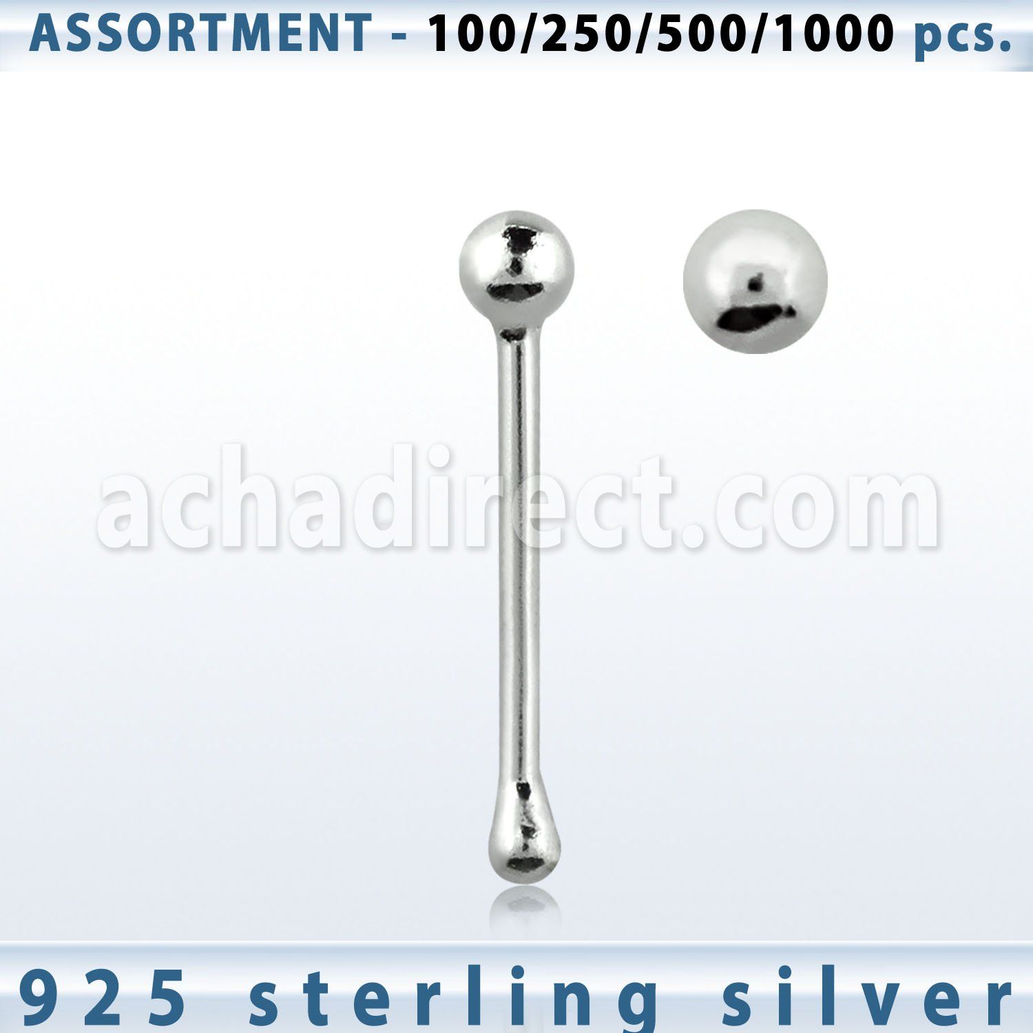 blk444 surtido por mayor piercings nariz plata piercings nariz hueso plata esterlina 925 0 6mm bola 1 5mm distribuidor mayorista