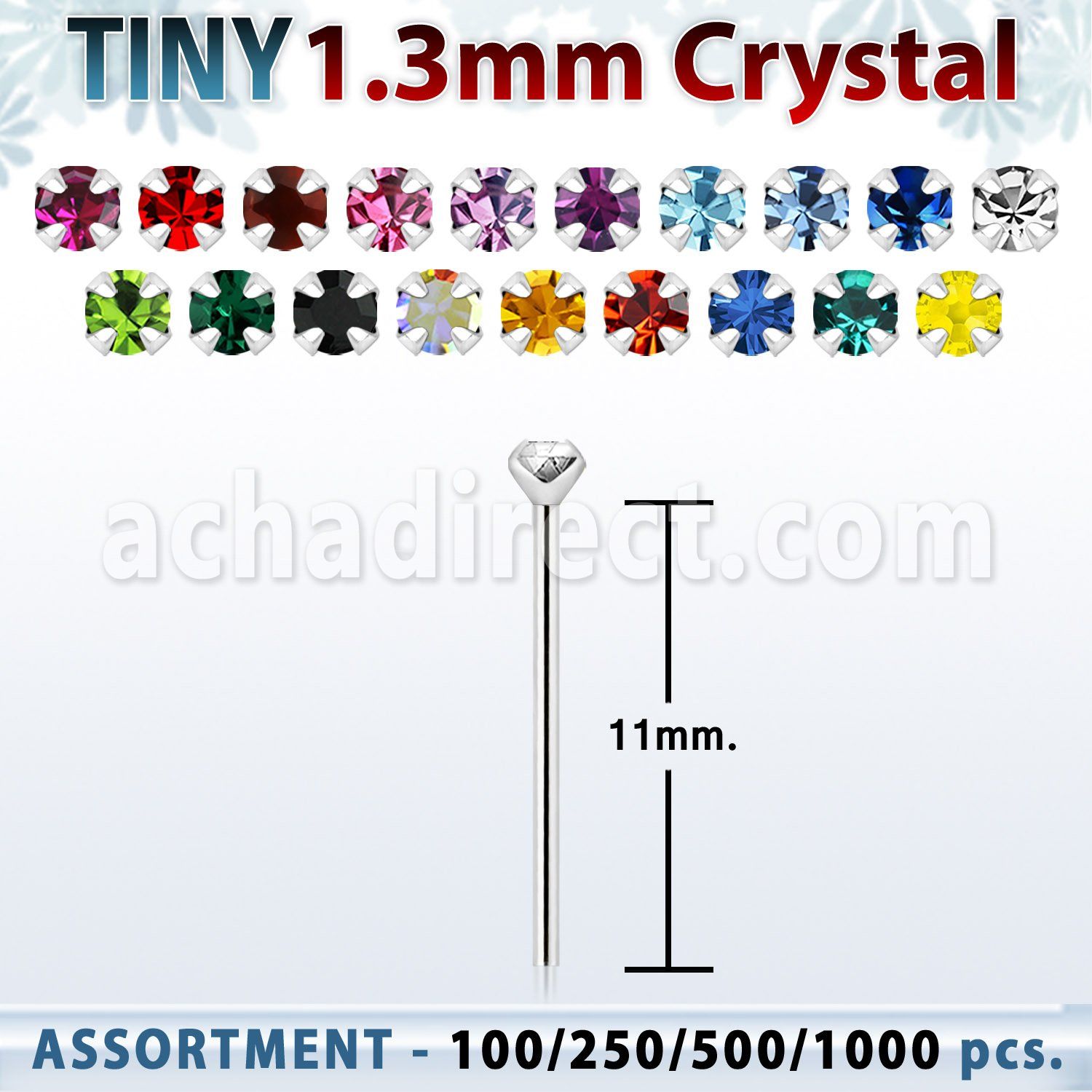 blk525 surtido por mayorpiercing nariz doblar tu mismo plata esterlina 925 0 6mm cristal redondo 1 25mm al por mayor