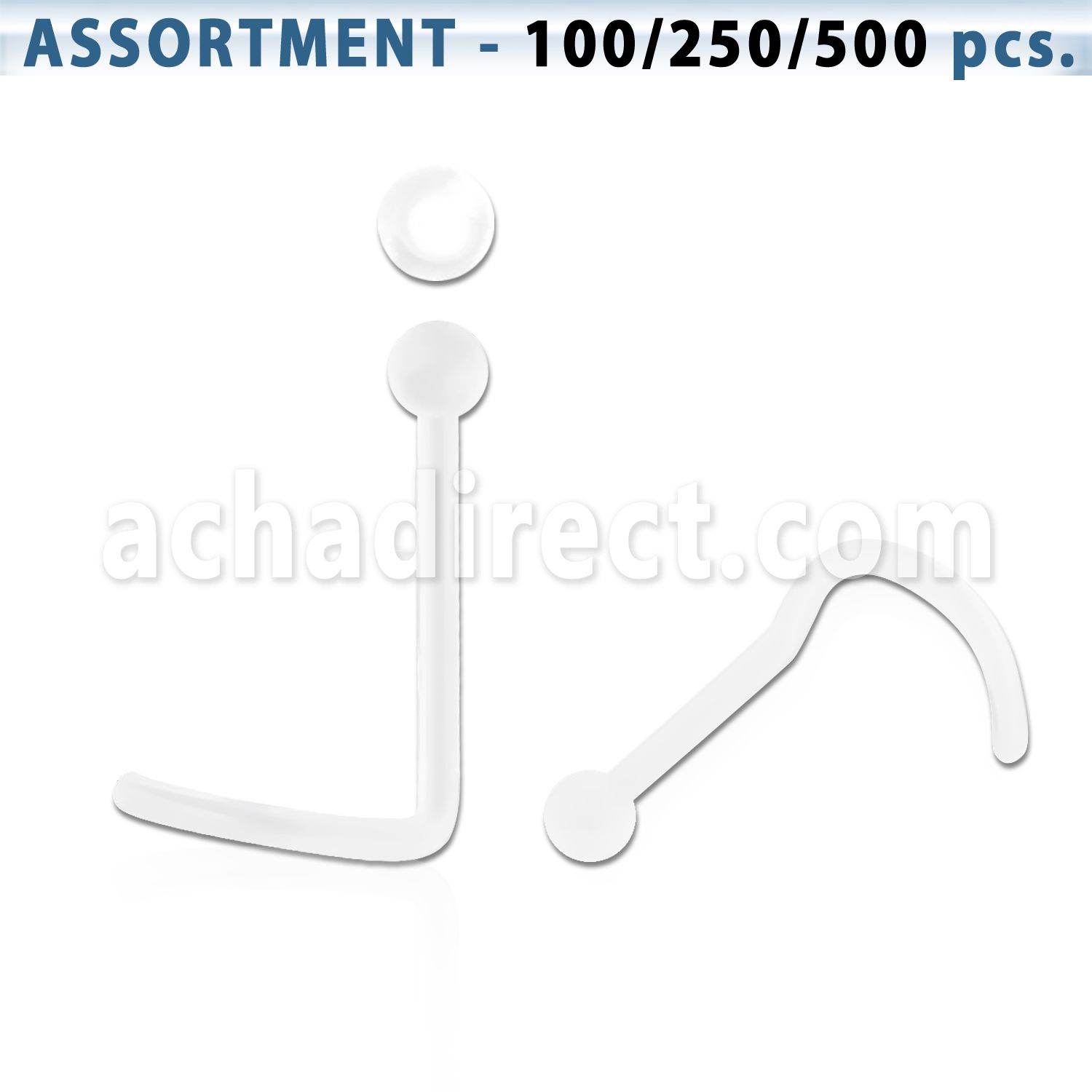 blk543 surtido piercings surtido retainers piercing nariz l bio flexible transparente bola 2mm al por mayor