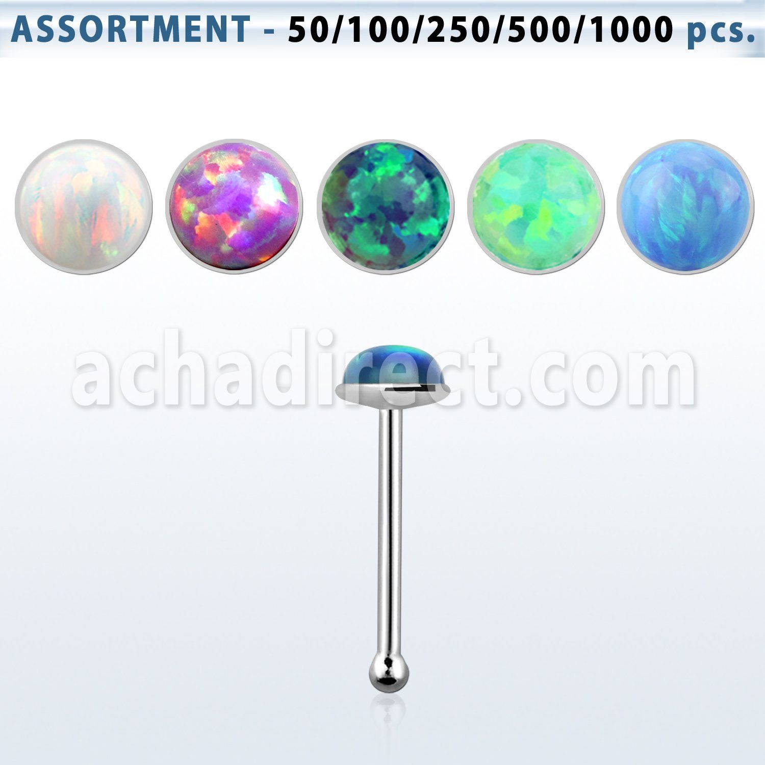 blk568 surtido por mayor piercings nariz plata piercings nariz hueso plata 925 0 6mm opalos sinteticos redondos 2 5mm distribuidor