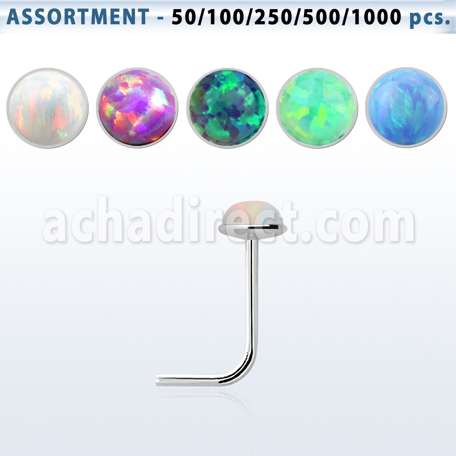 blk569 surtido por mayor piercing nariz plata l plata 925 0 6mm opalo redondo 2 5mm distribuidor