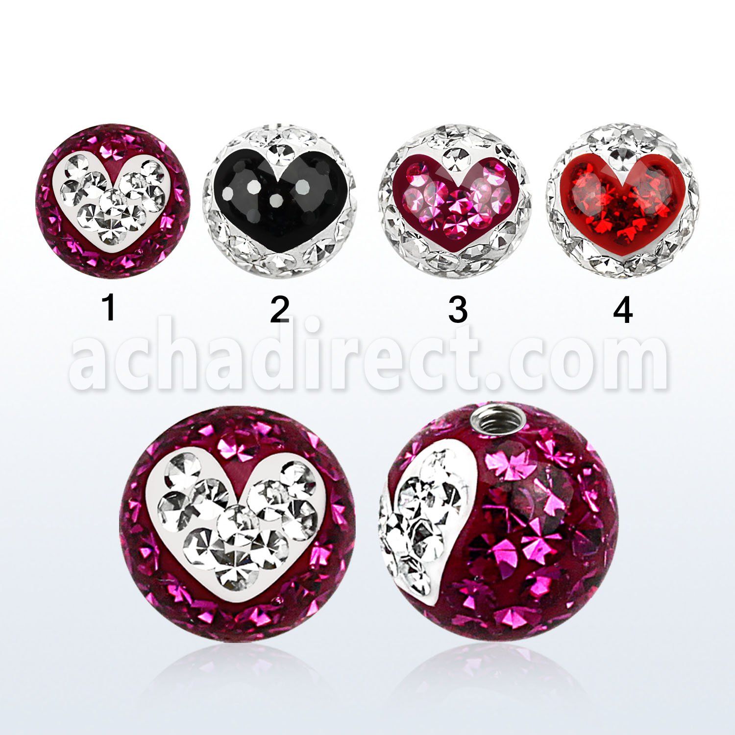 bmfr8 bola 8mm multi cristal ferido corazon rosca distribuidor