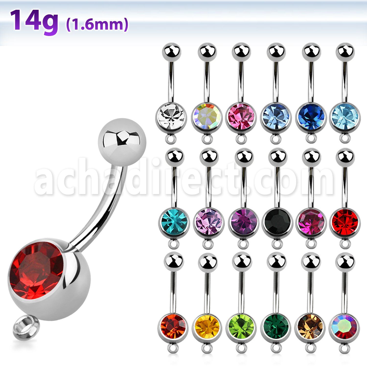 bn1cgh piercing ombligo acero quirurgico bola joya bisel 8mm bola acero liso 5mm gancho conectar s distribuidor