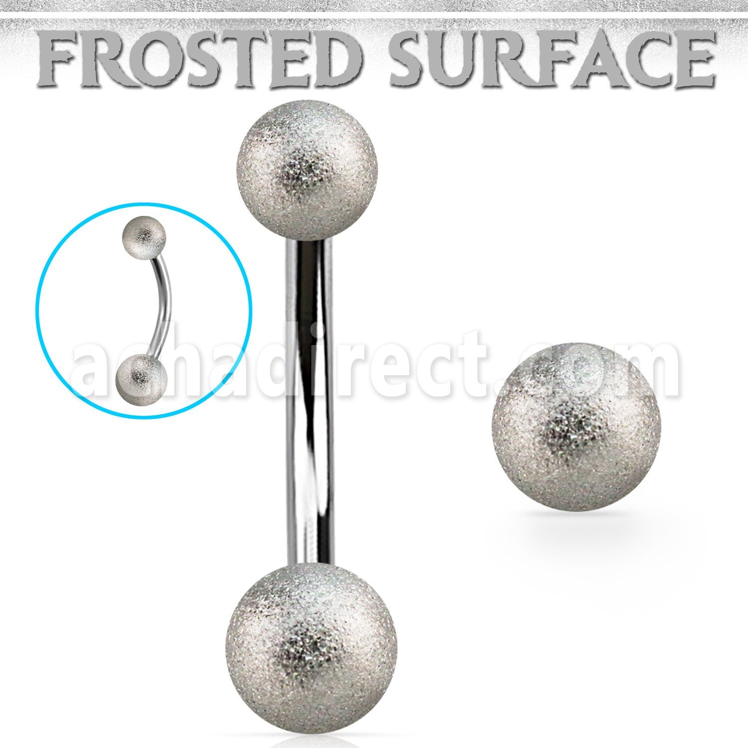 bn2fos piercing ombligo acero quirurgico bolas acero esmerilado 5mm 6mm distribuidor mayorista