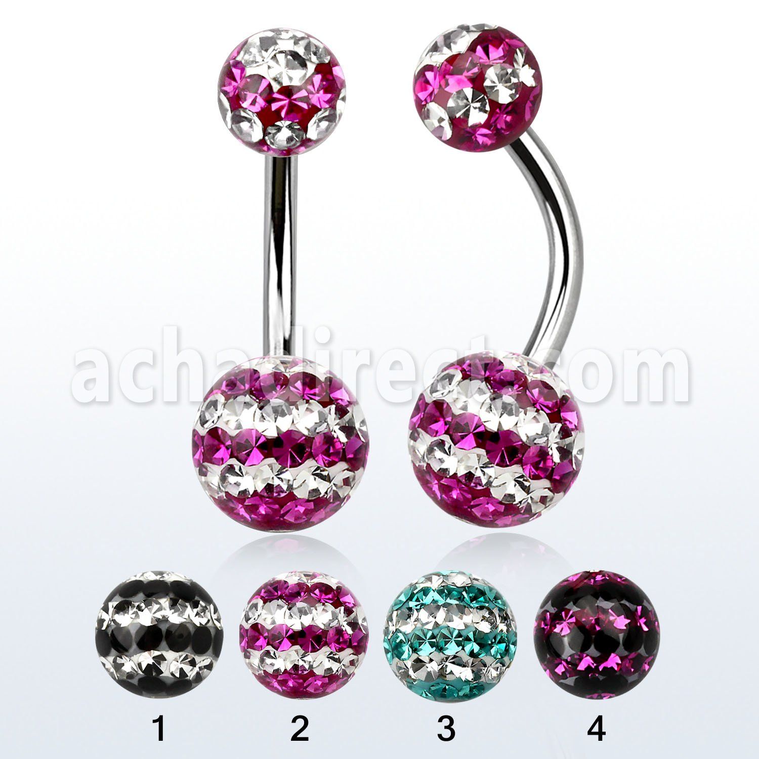bn2frgd piercing ombligo acero quirurgico bolas multi cristal ferido 5 8mm triple linea venta