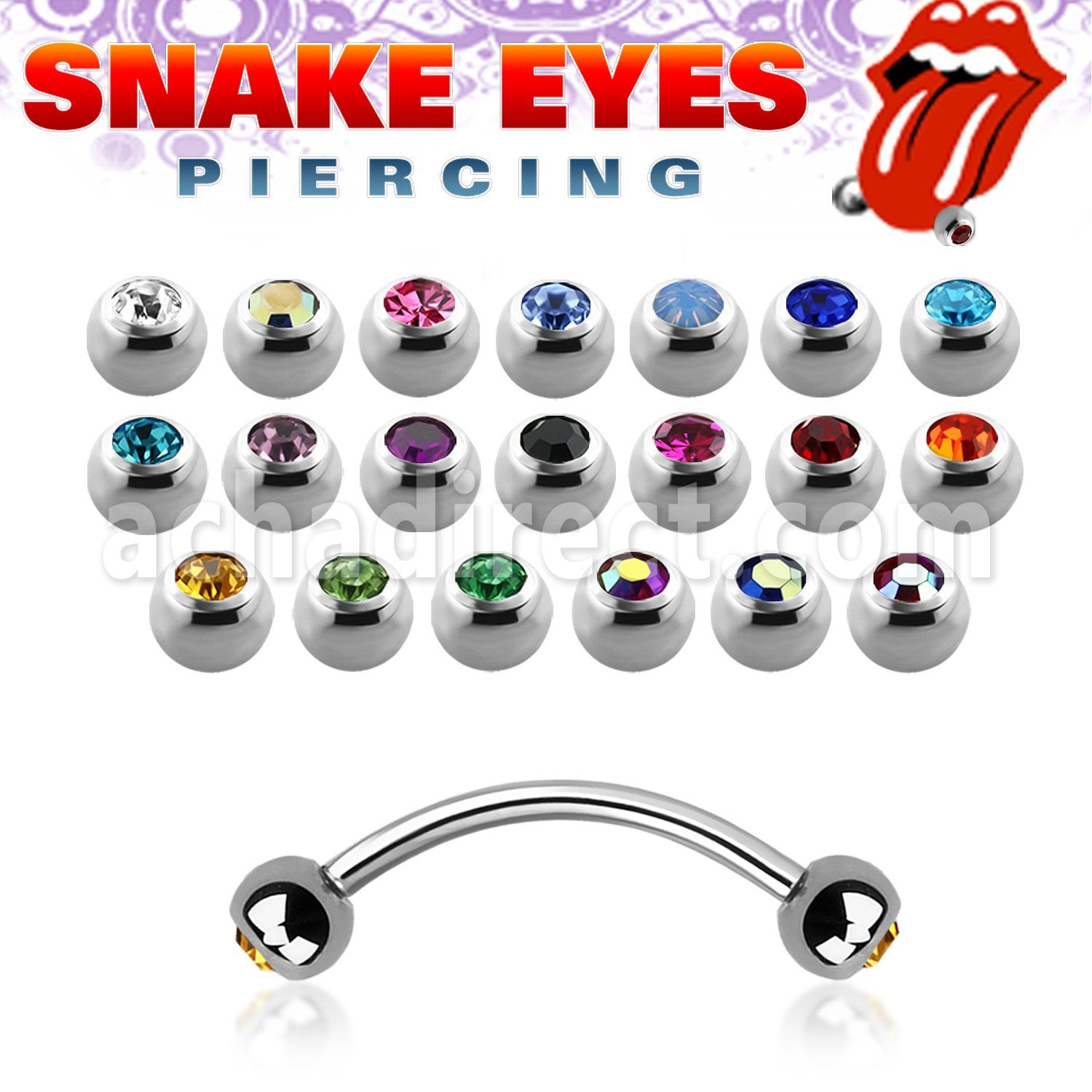 bne2cl banana piercing ojo serpiente acero quirurgico bolas joya bisel 3mm venta