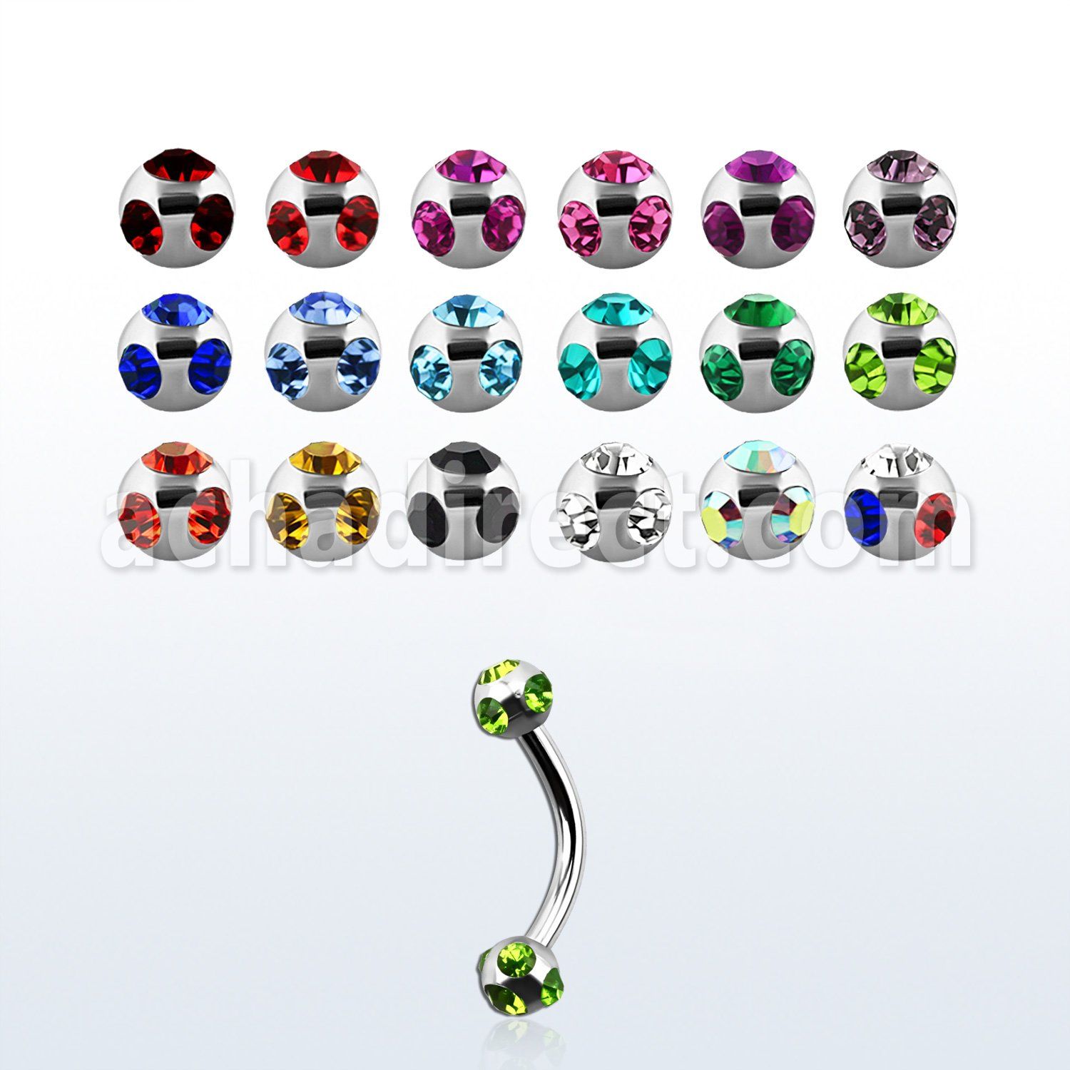 bnec3 banana acero quirurgico bolas multi joya 3mm distribuidor mayorista