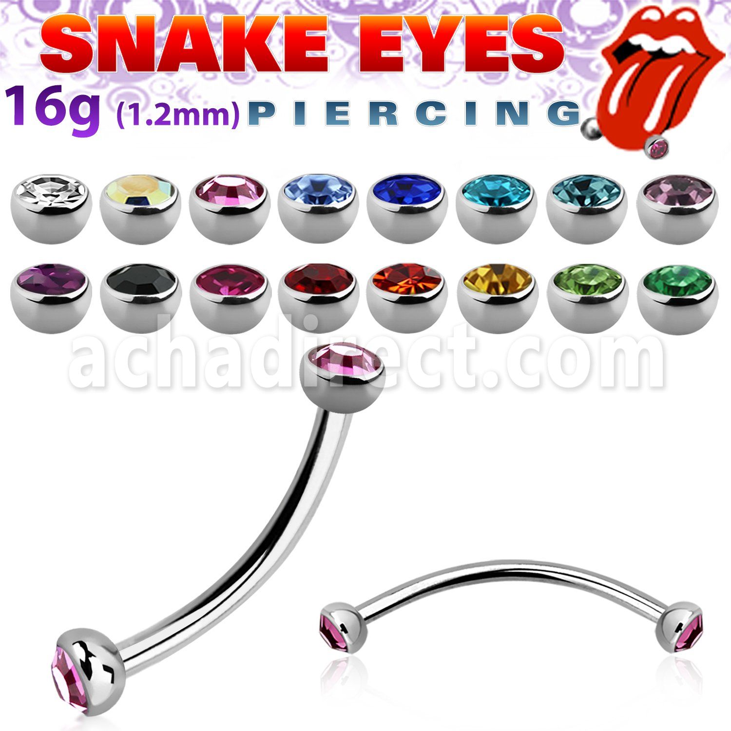 bnehjbl banana piercing lengua ojo serpiente acero quirurgico bolas media joya bisel 3mm al por mayor