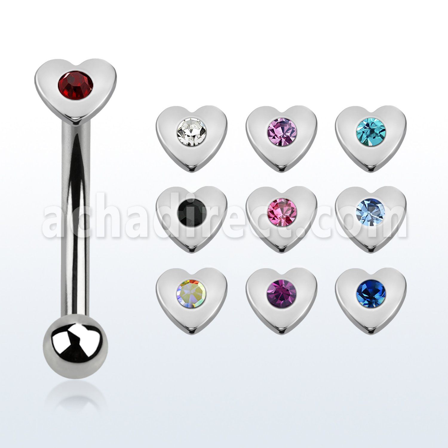 bnehrc banana ceja acero quirurgico corazon cristal centro lado bola 2 5mm 8mm distribuidor