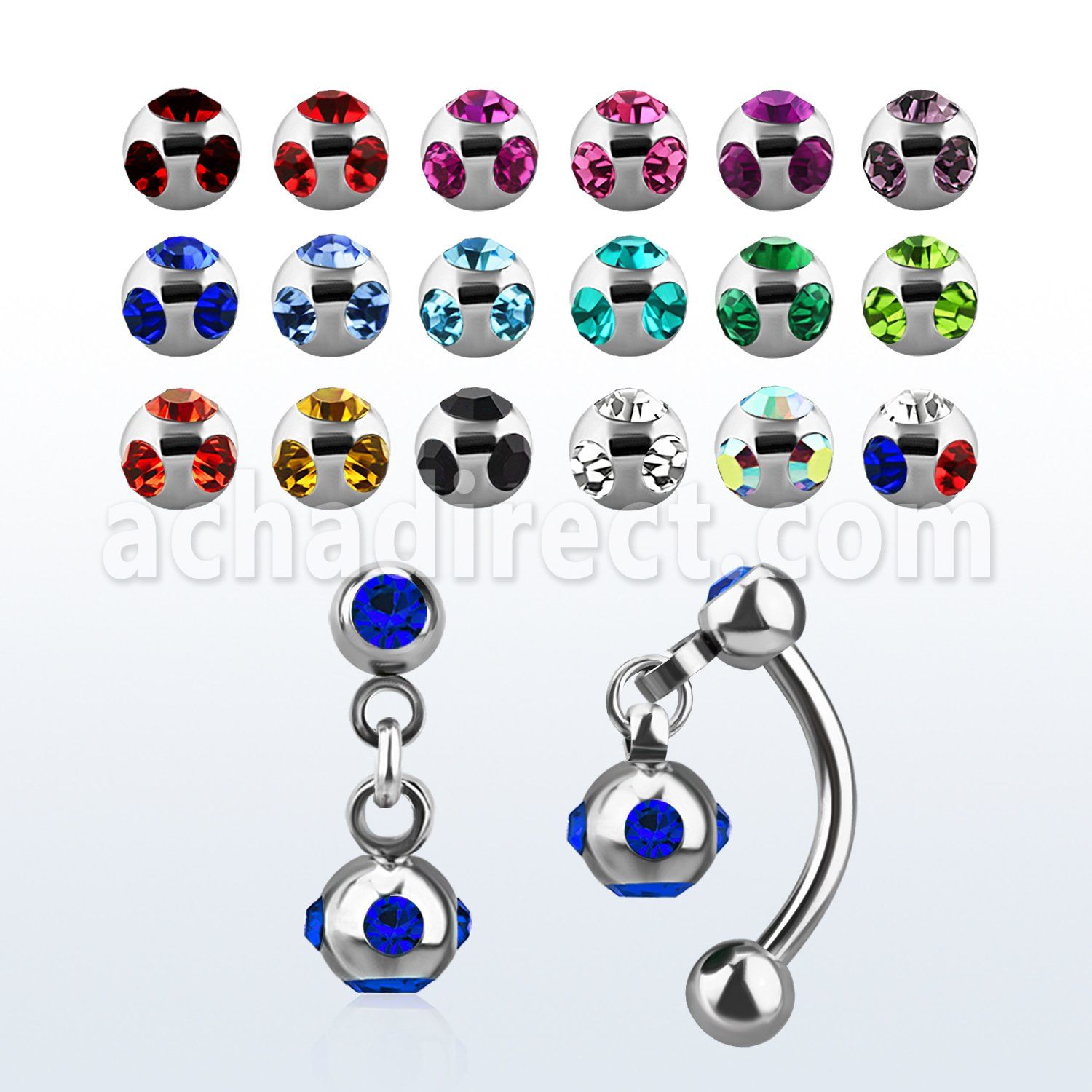 bner8 banana ceja acero quirurgico bolas joya bisel 3mm bola multi joya 4mm 8mm al por mayor