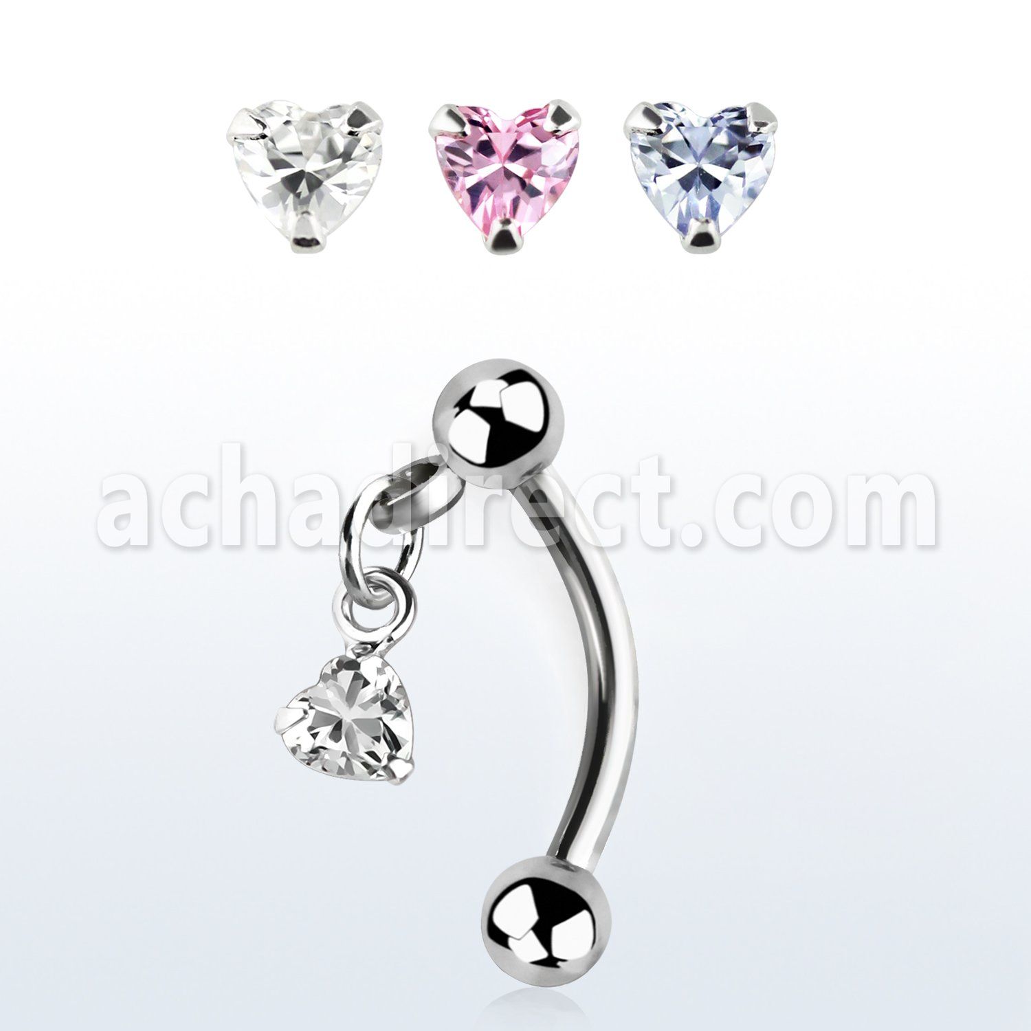 bnerv6 banana ceja acero quirurgico bolas 3mm zirconita corazon 3mm 6mm distribuidor