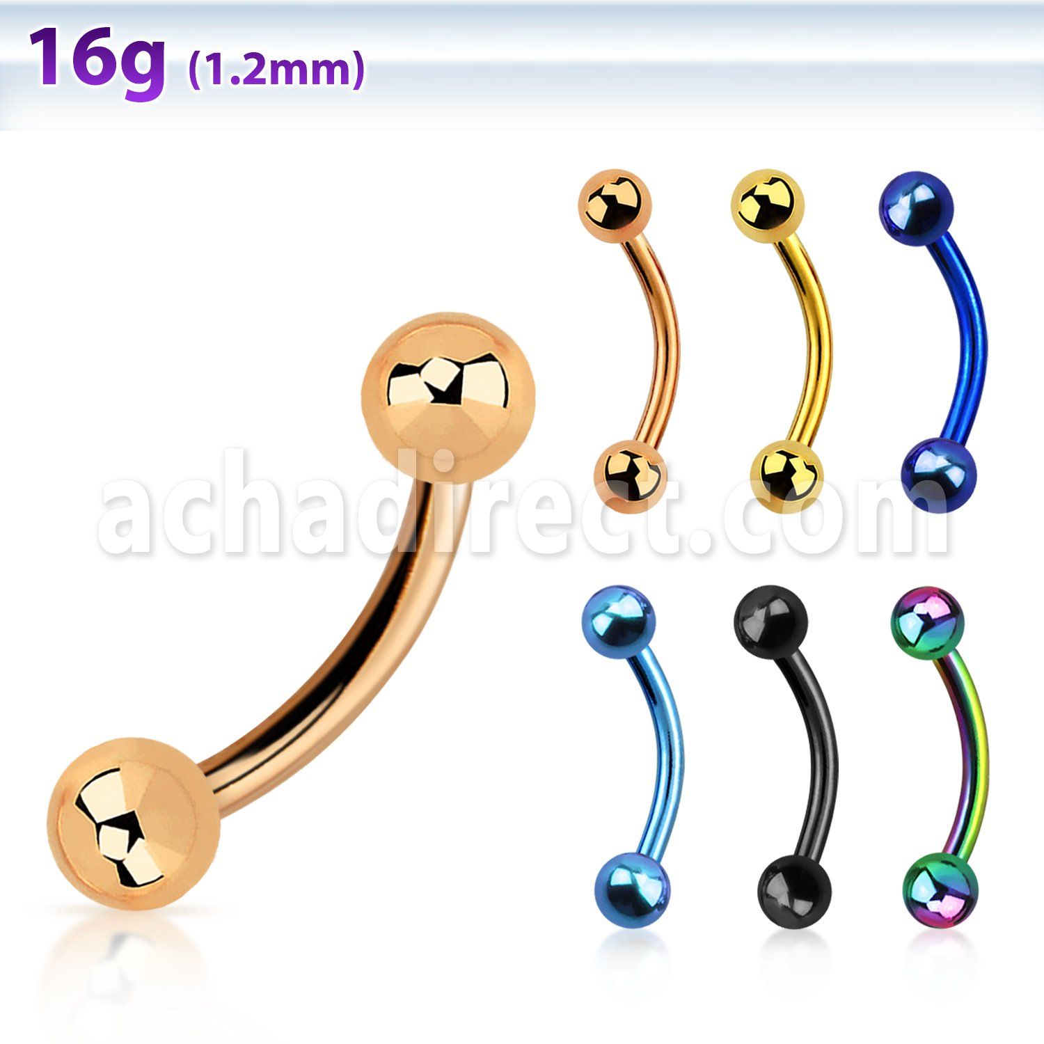 bnetb banana ceja acero quirurgico pvd bolas 3mm distribuidor mayorista